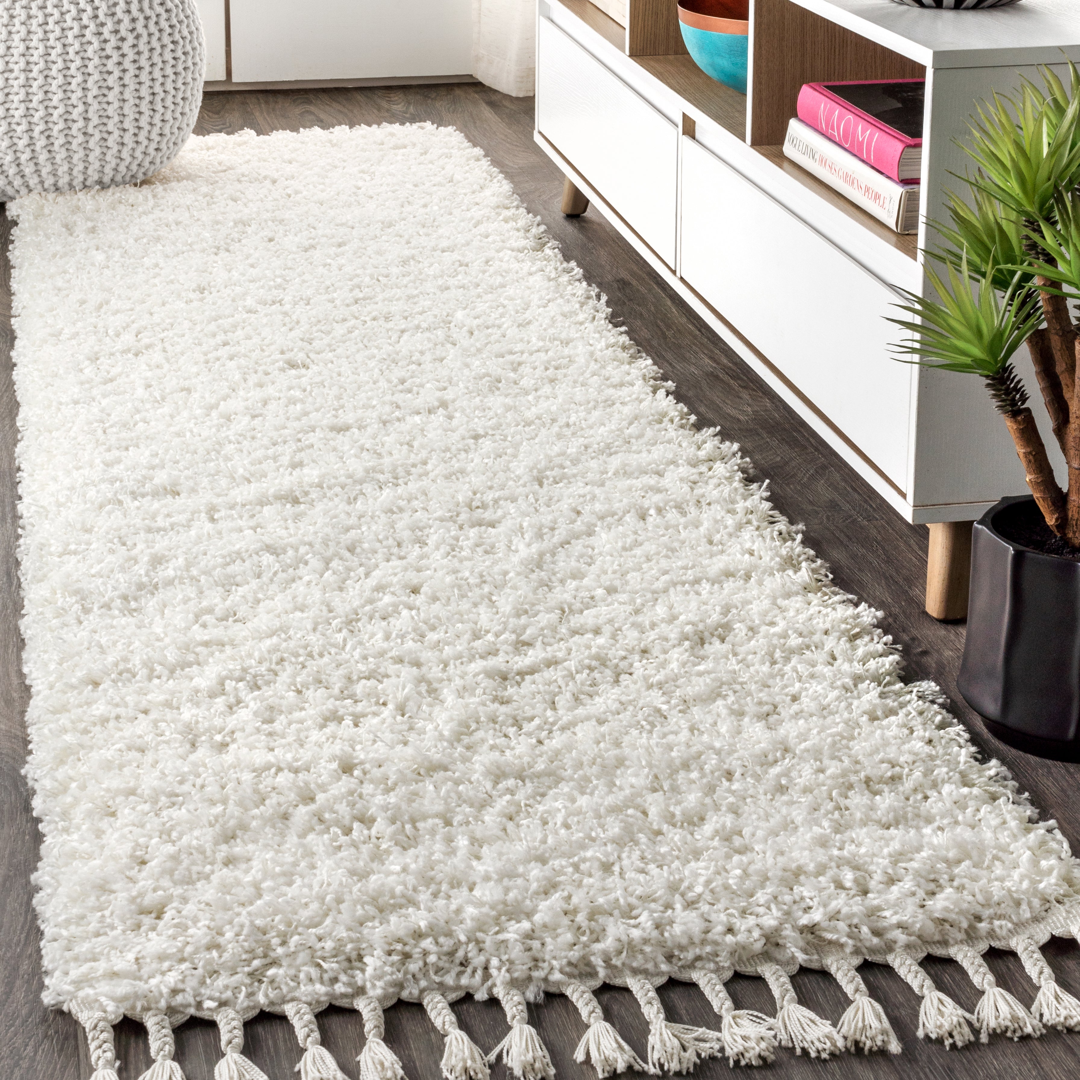 Mercer Shag Plush Tassel Runner Rug