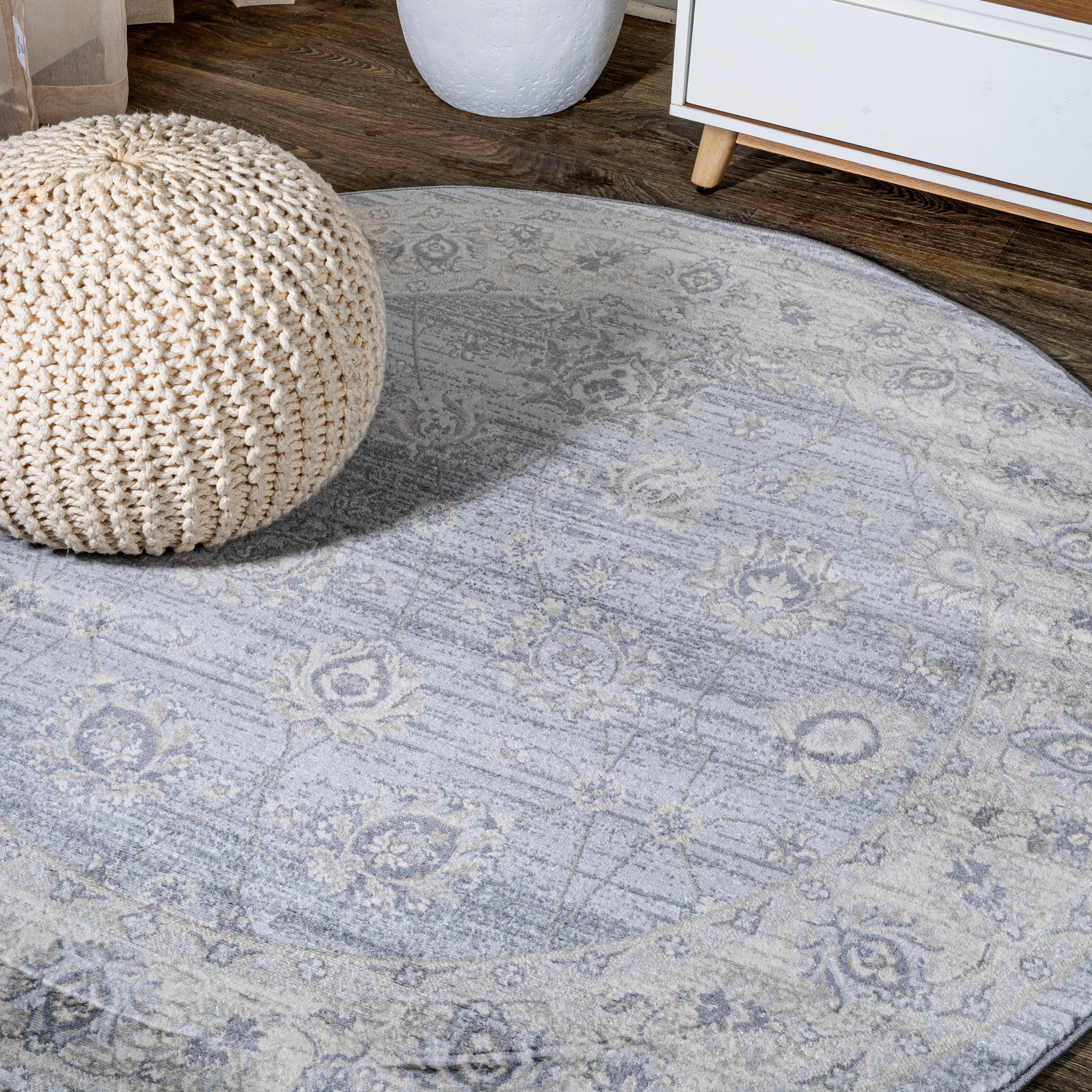 Modern Persian Vintage Moroccan Traditional Round Area Rug