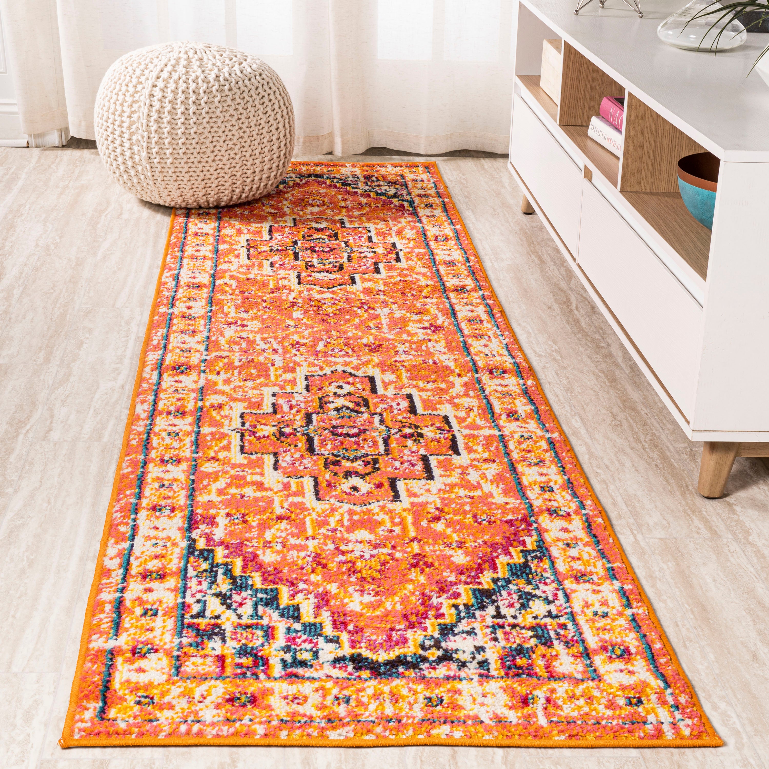 Brooklyn Geometric Medallion Runner Rug