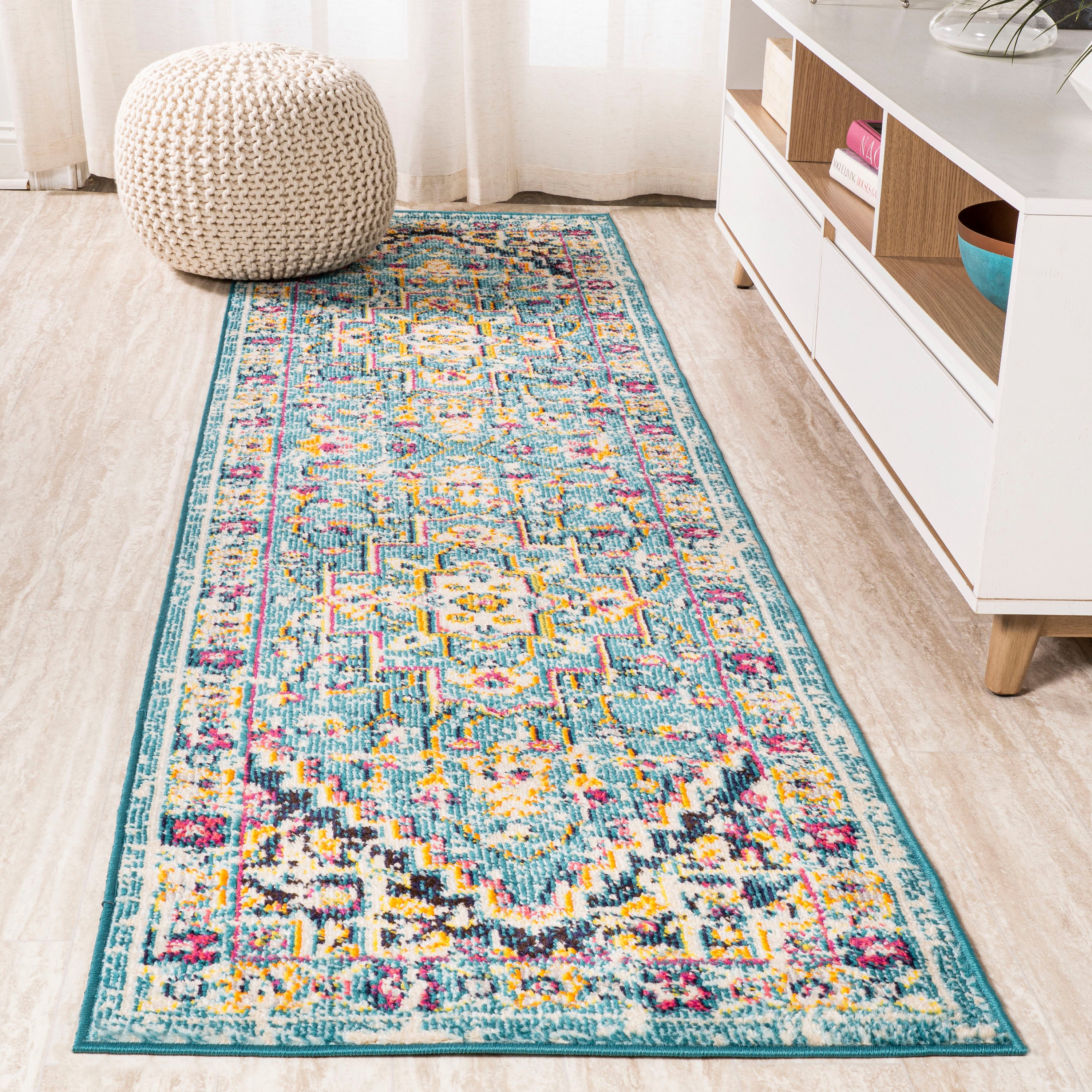 Brooklyn Geometric Medallion Runner Rug