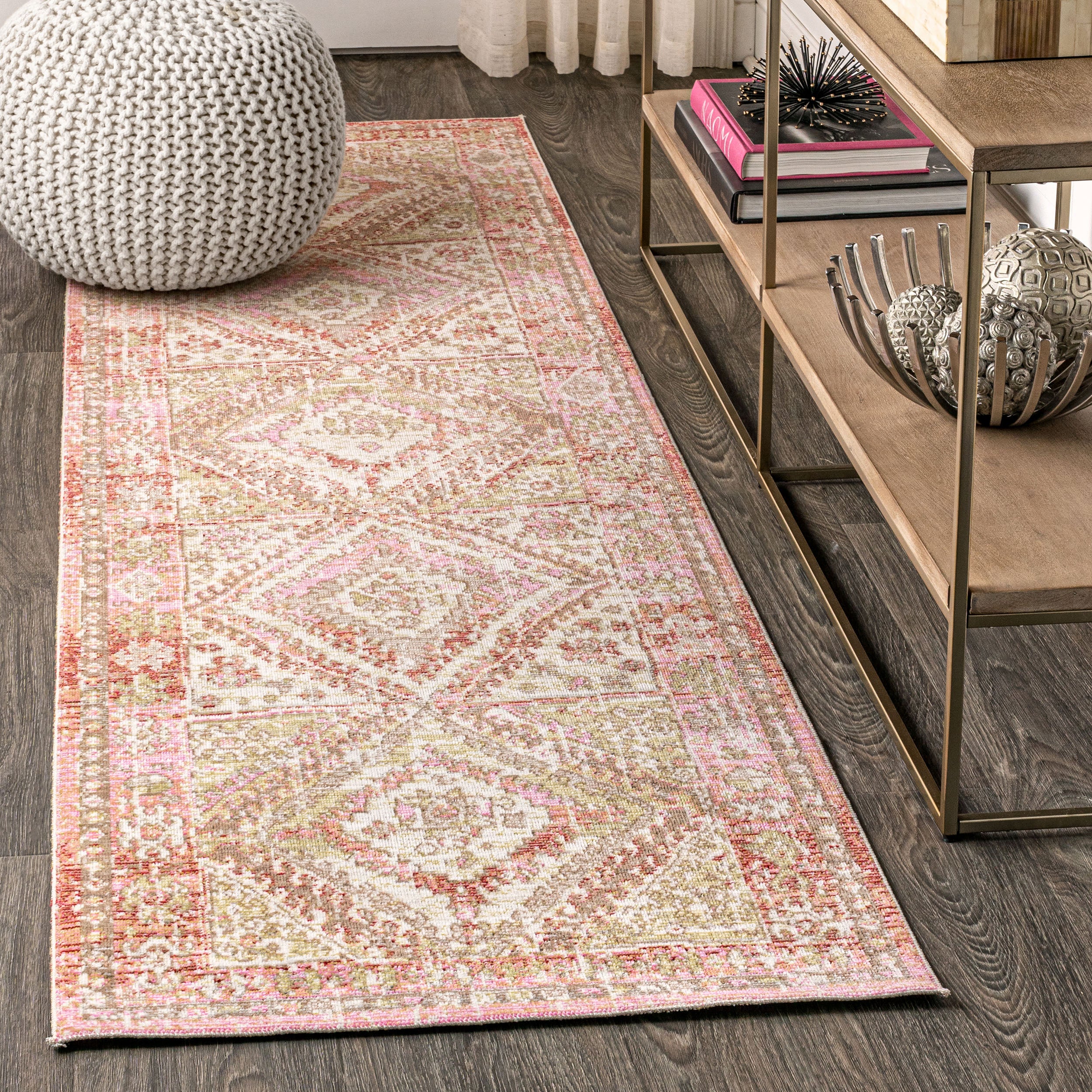 Darija Ornate Geometric Medallion Runner Rug