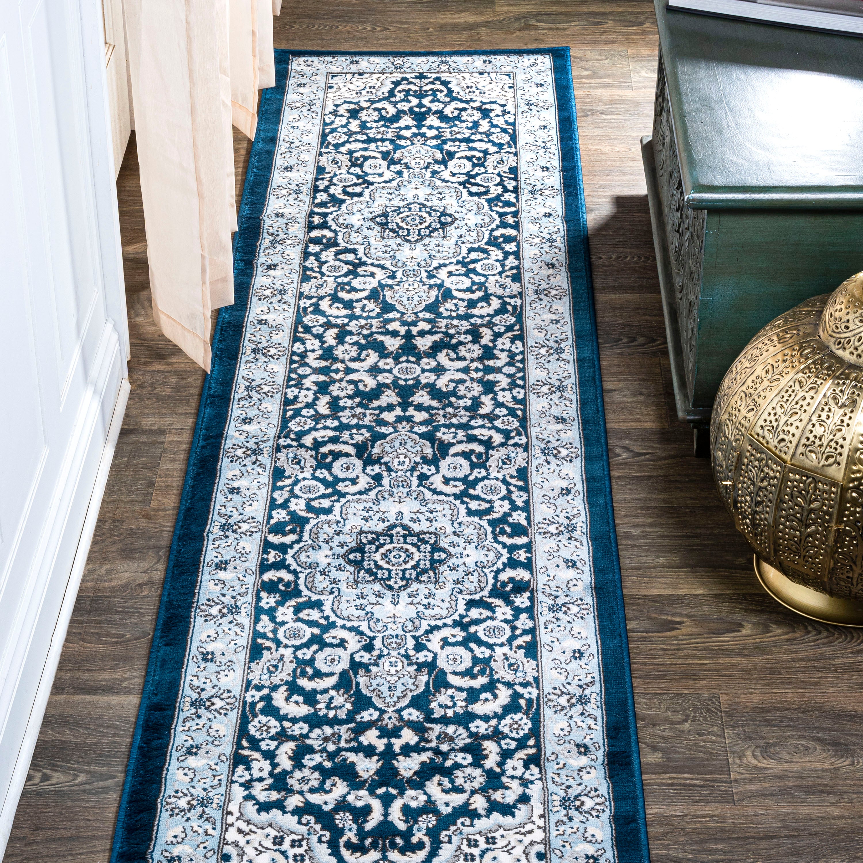 Palmette Modern Persian Floral Runner Rug