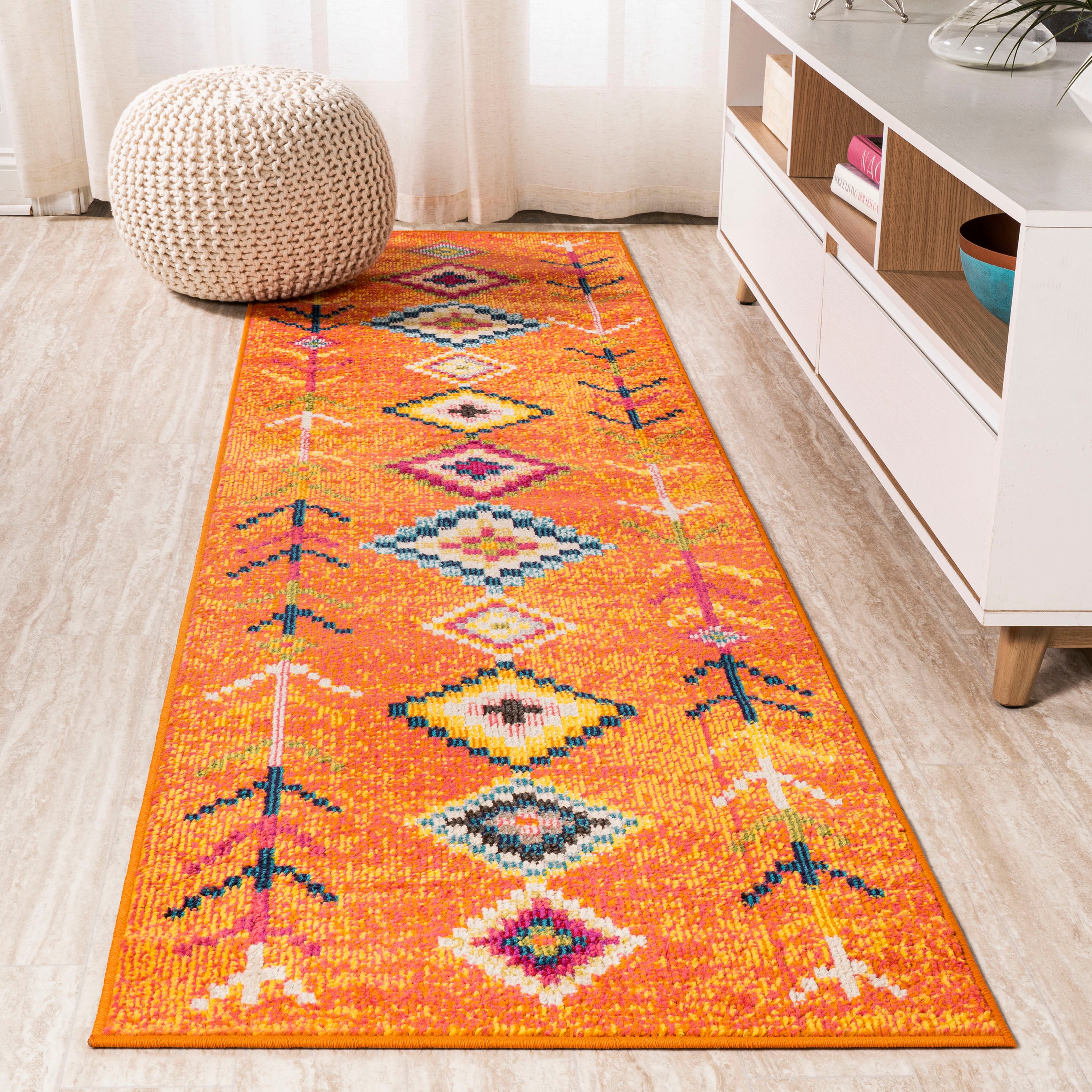 Tribal Love Geometric Runner Rug