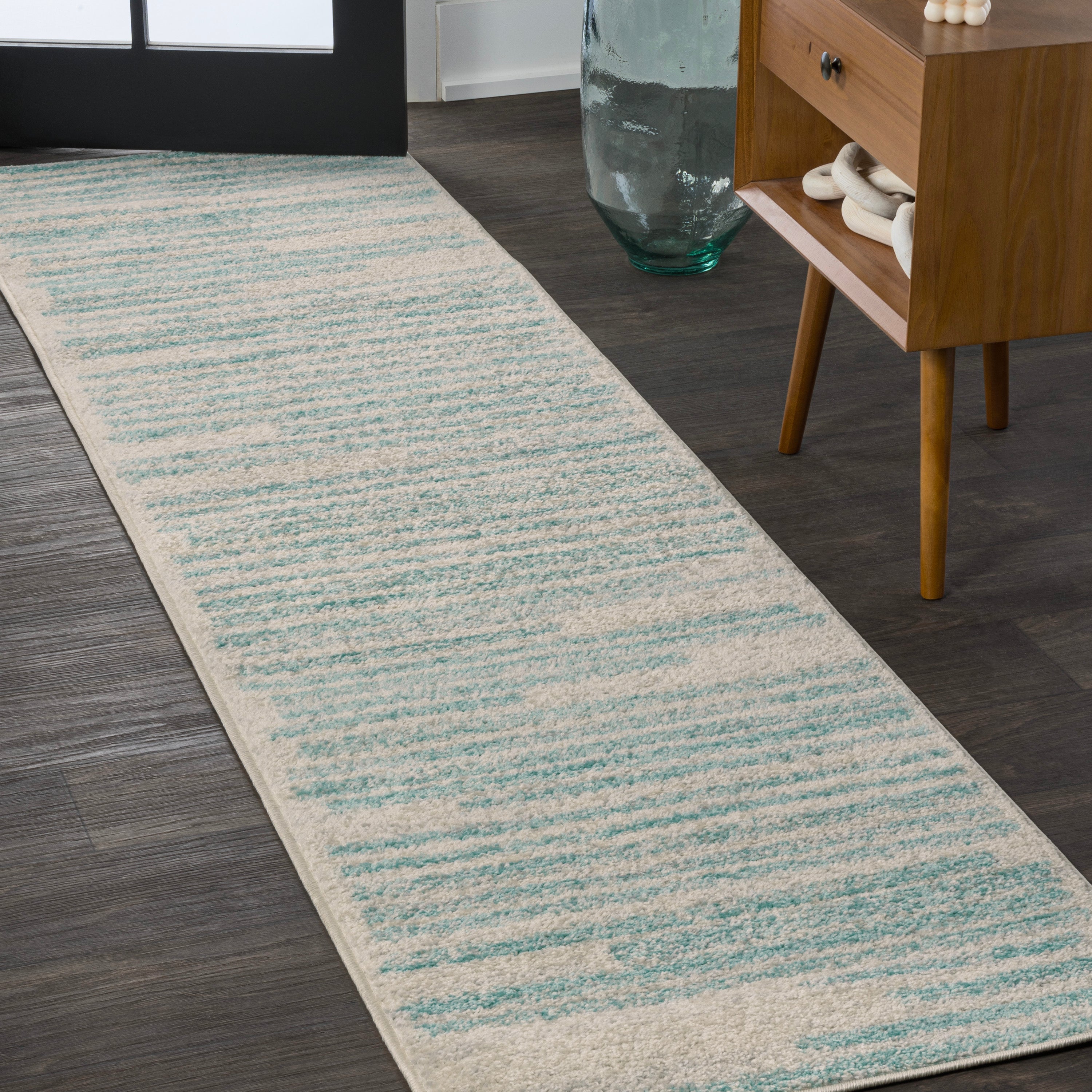 Khalil Modern Berber Stripe Runner Rug