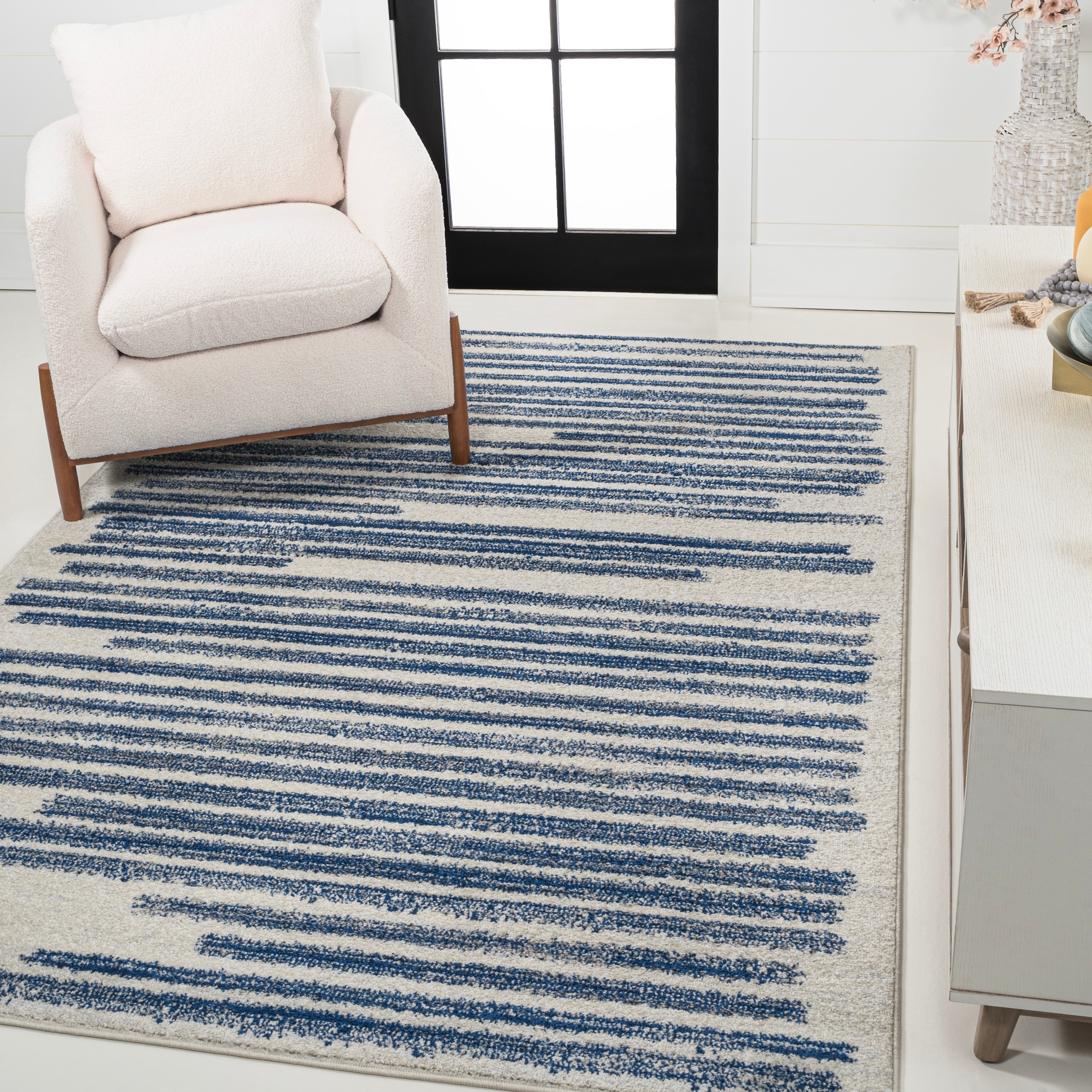 Khalil Modern Berber Stripe Area Rug