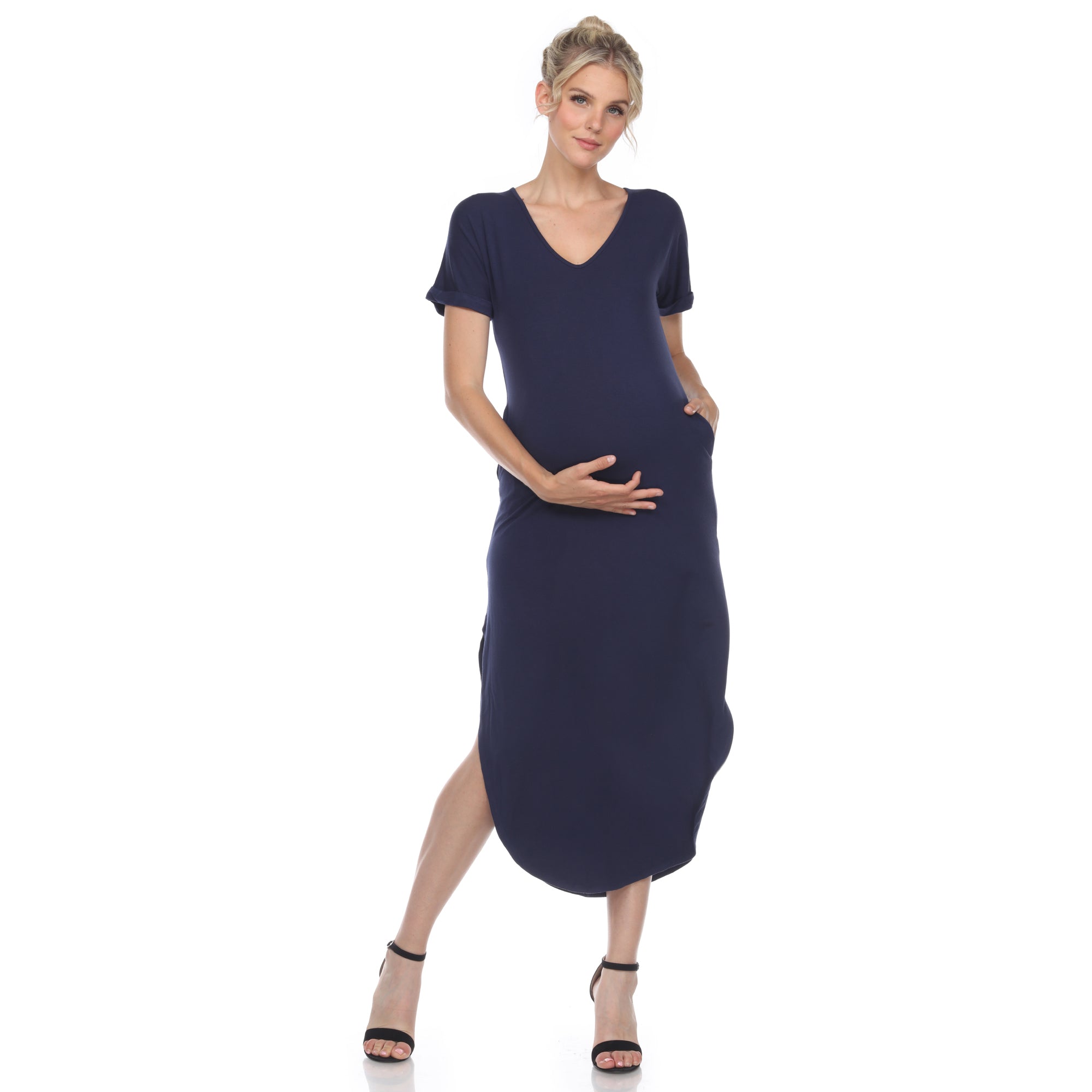 Maternity V-neck Maxi Dress