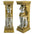 Egyptian Cat Goddess Bastet Pedestal Statue: Set of Two