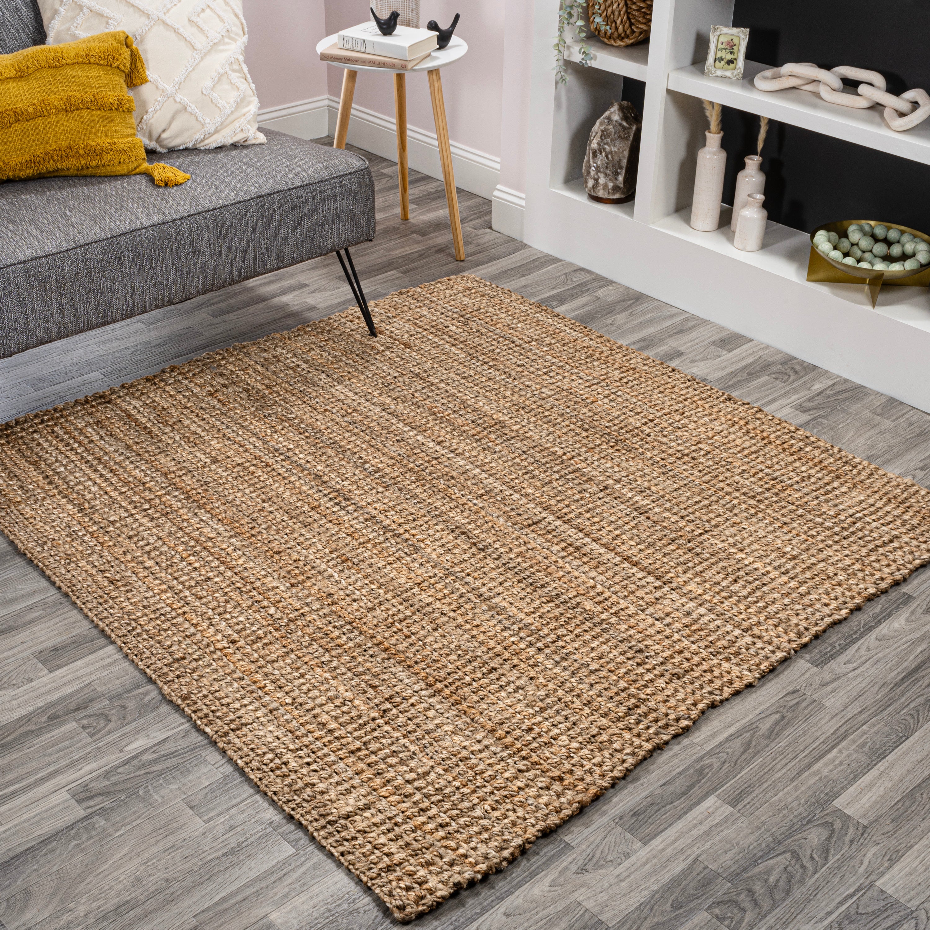 Pata Hand Woven Chunky Jute Square Area Rug