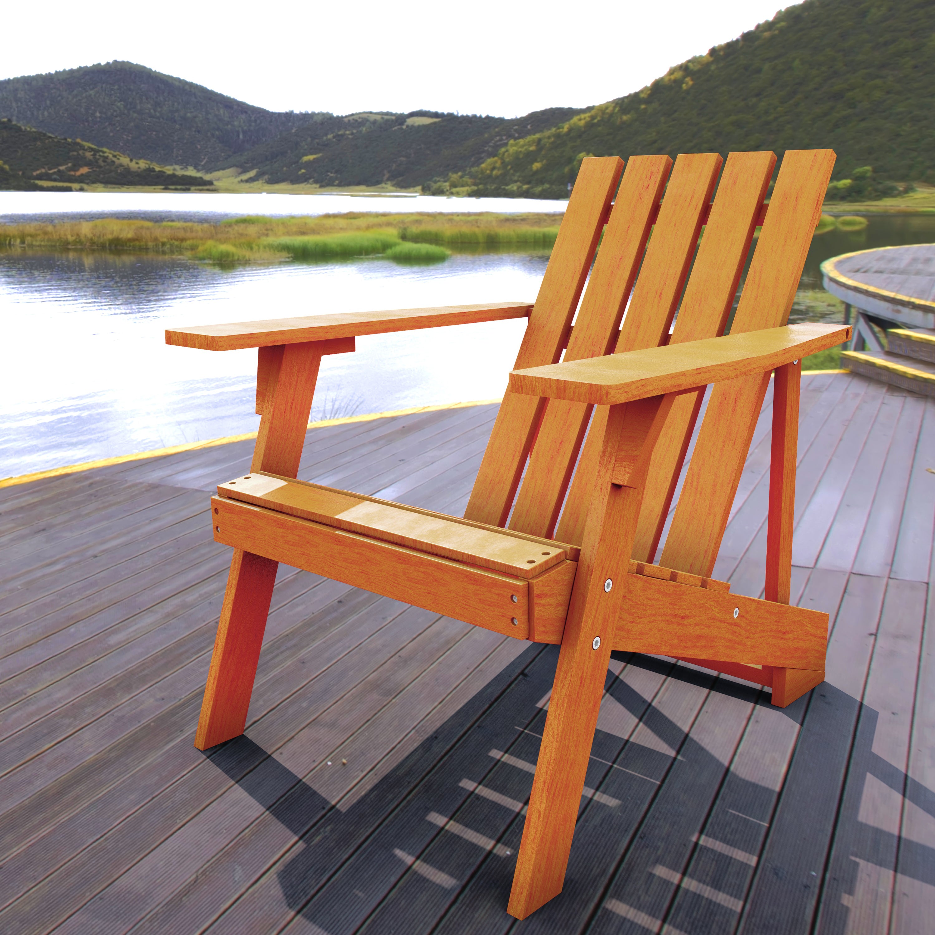 Irving Outdoor Patio Modern Acacia Wood Adirondack Chair