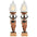 Egyptian Torch Offering Table Lamps: Set of Two