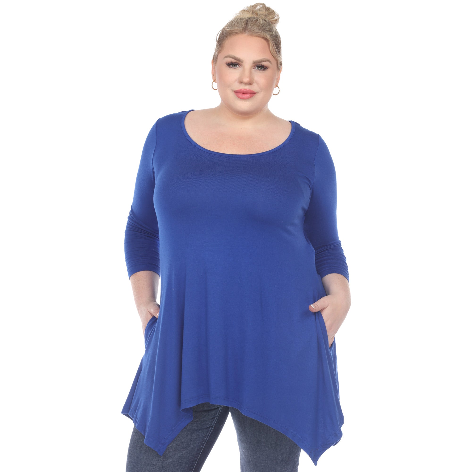 White Mark Women's Makayla Tunic Top - Plus (12 Colors Available)