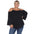 White Mark Women's Cold Shoulder Ruffle Sleeve Top - Plus (5 Colors Available)