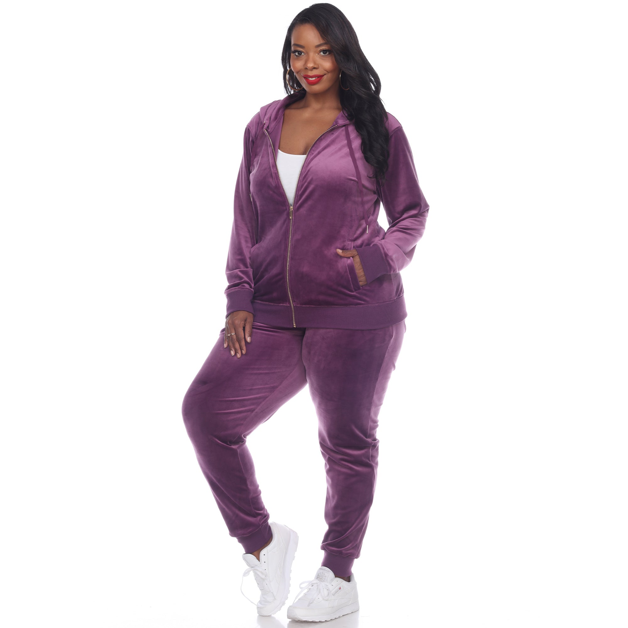 2 Piece Velour Tracksuit Set - Plus