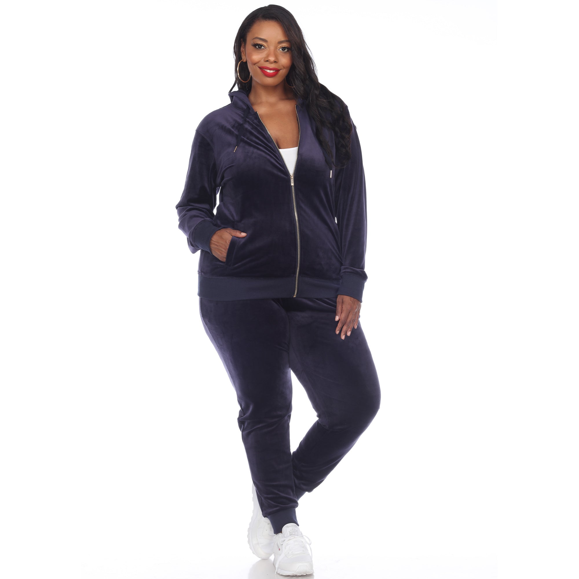 2 Piece Velour Tracksuit Set - Plus