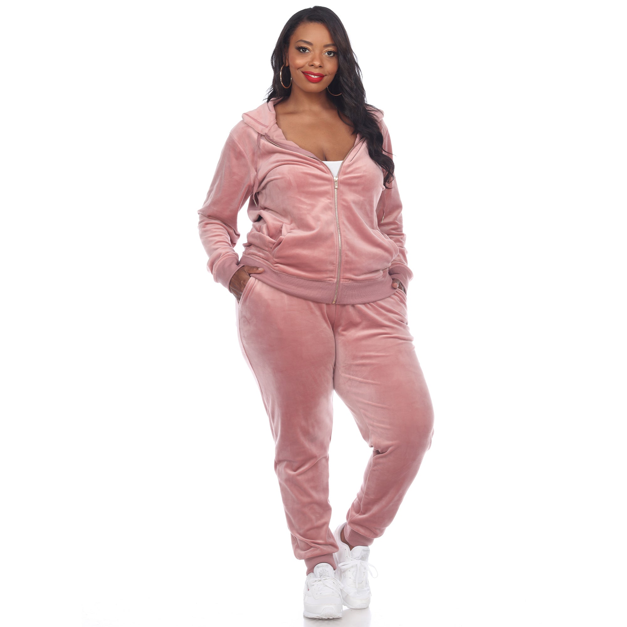 2 Piece Velour Tracksuit Set - Plus