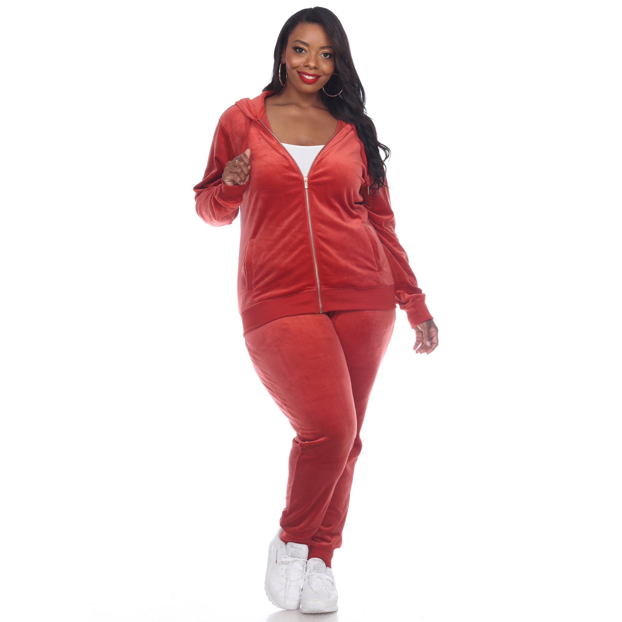 2 Piece Velour Tracksuit Set - Plus