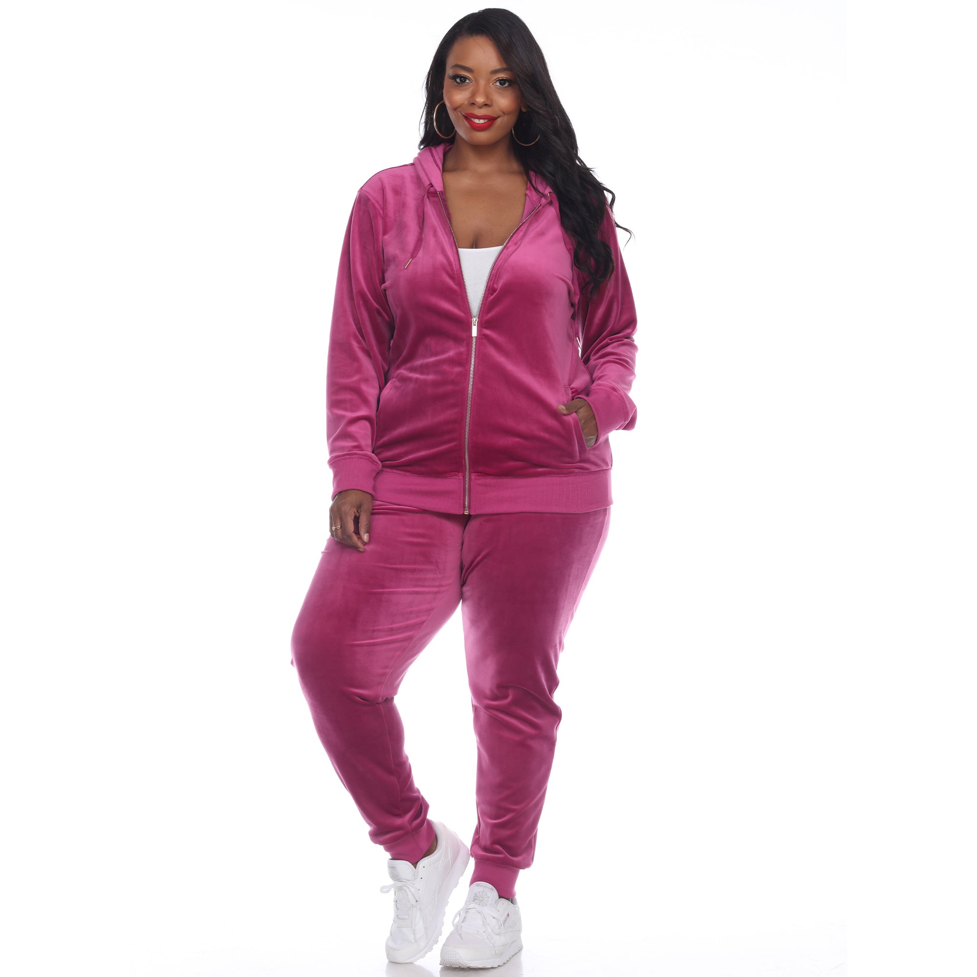 2 Piece Velour Tracksuit Set - Plus