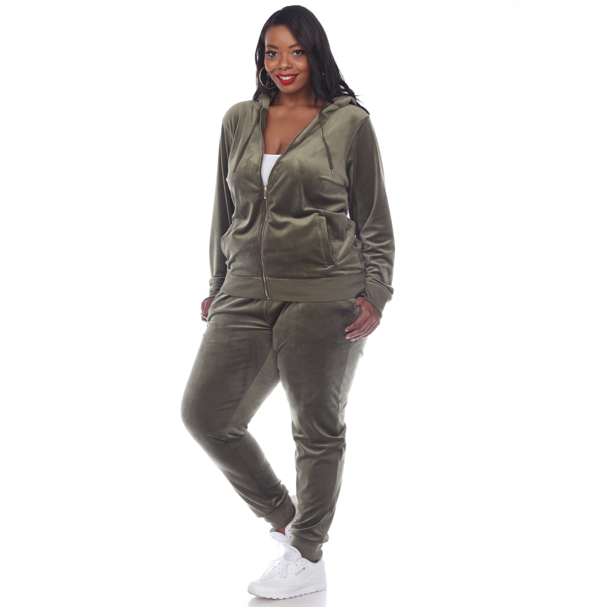 2 Piece Velour Tracksuit Set - Plus