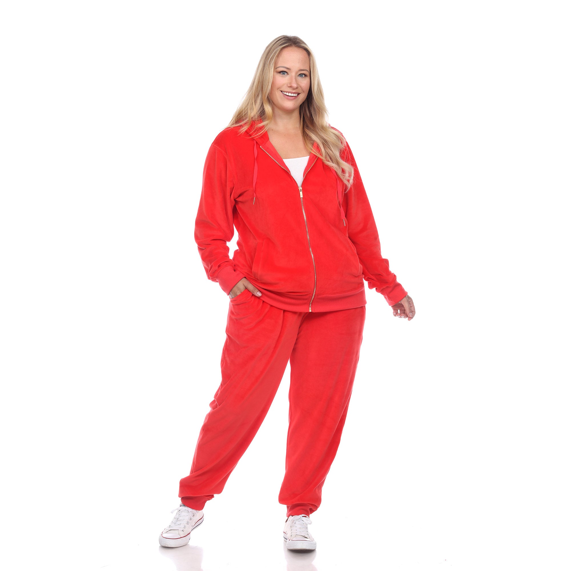 2 Piece Velour Tracksuit Set - Plus