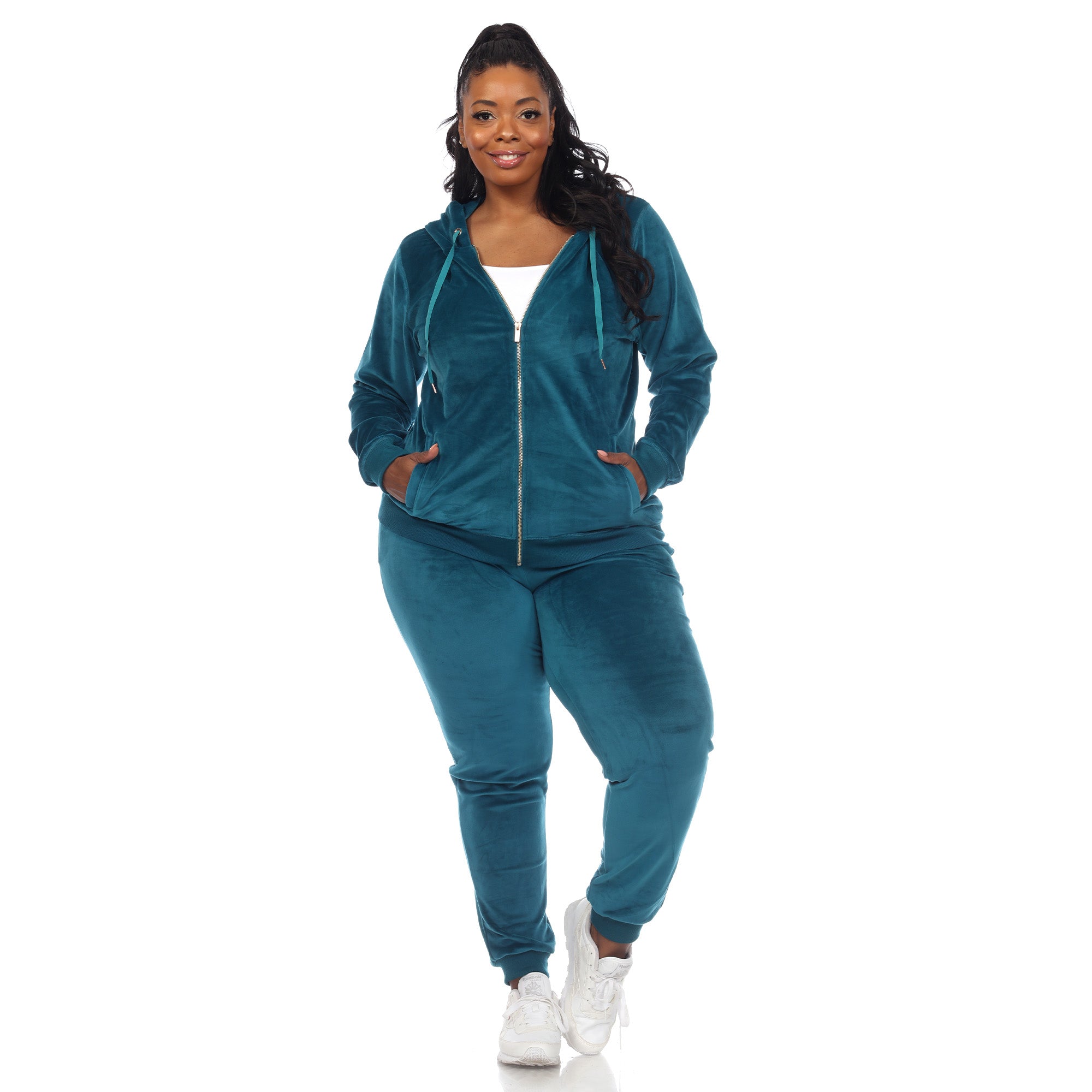 2 Piece Velour Tracksuit Set - Plus