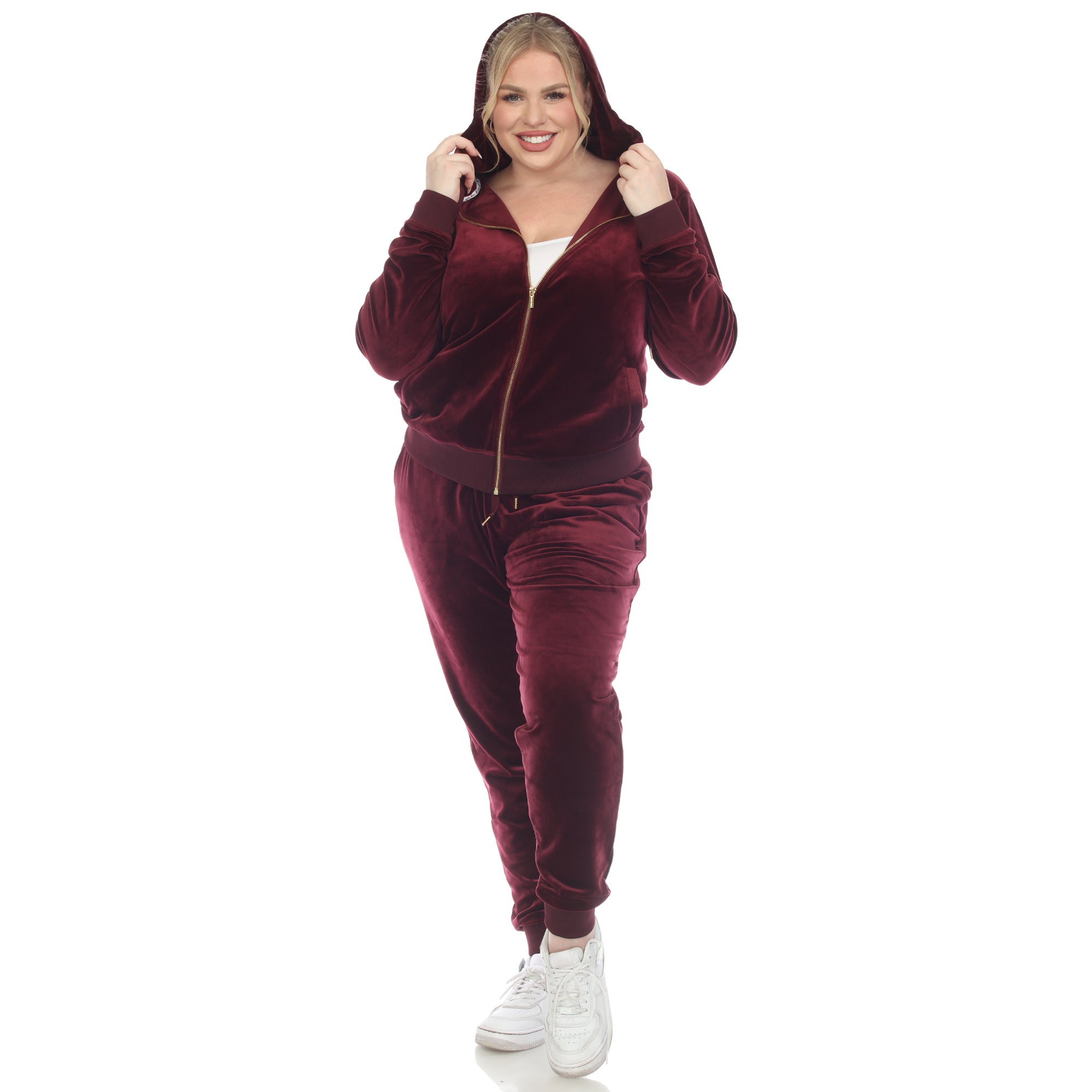 2 Piece Velour Tracksuit Set - Plus