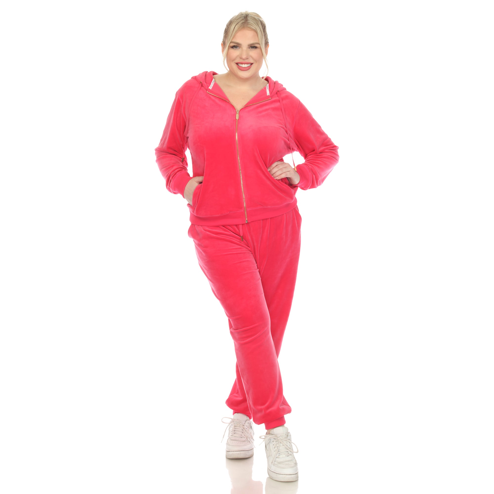 2 Piece Velour Tracksuit Set - Plus