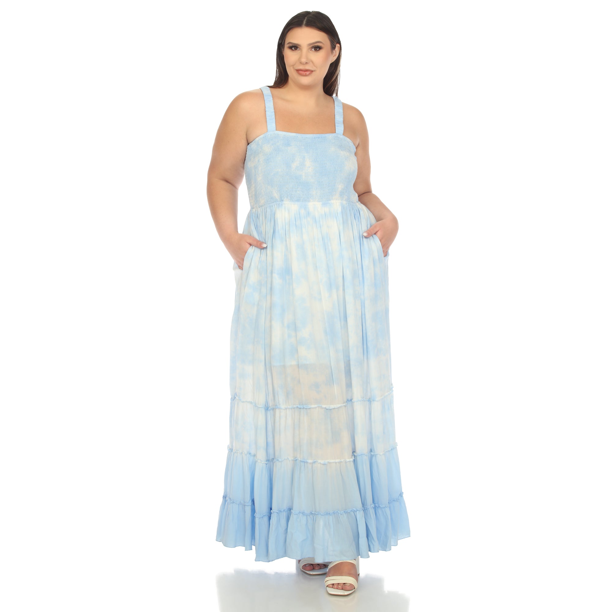 Smocked Ruffle Maxi Dress - Plus