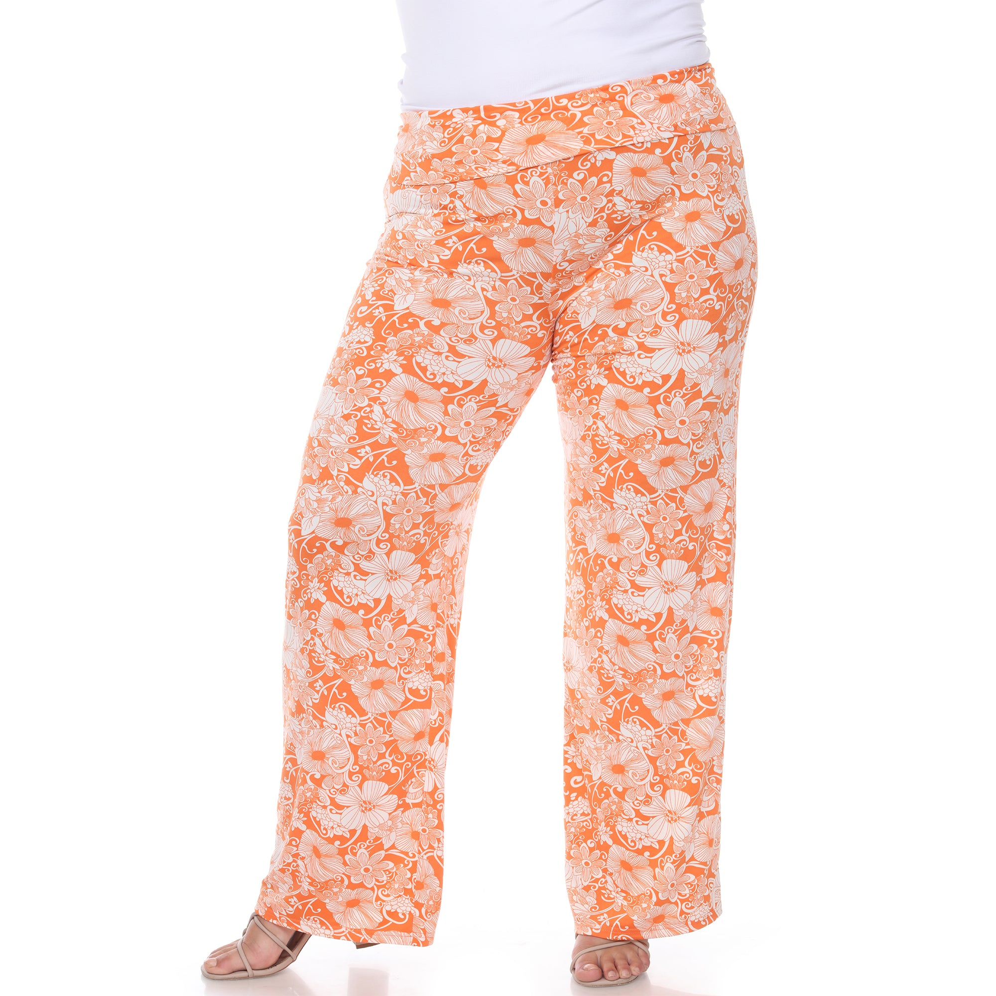 Floral Paisley Palazzo Pants - Plus