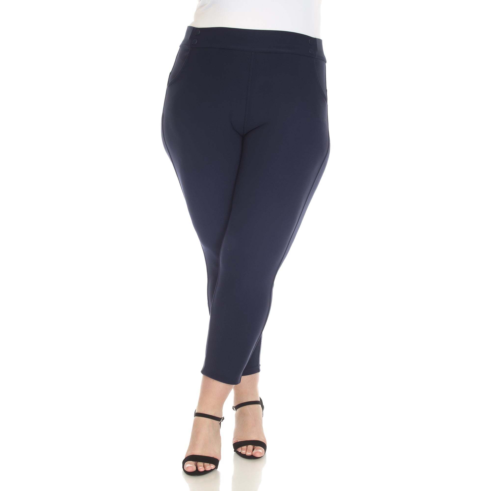 Super Soft Elastic Waistband Scuba Pants - Plus