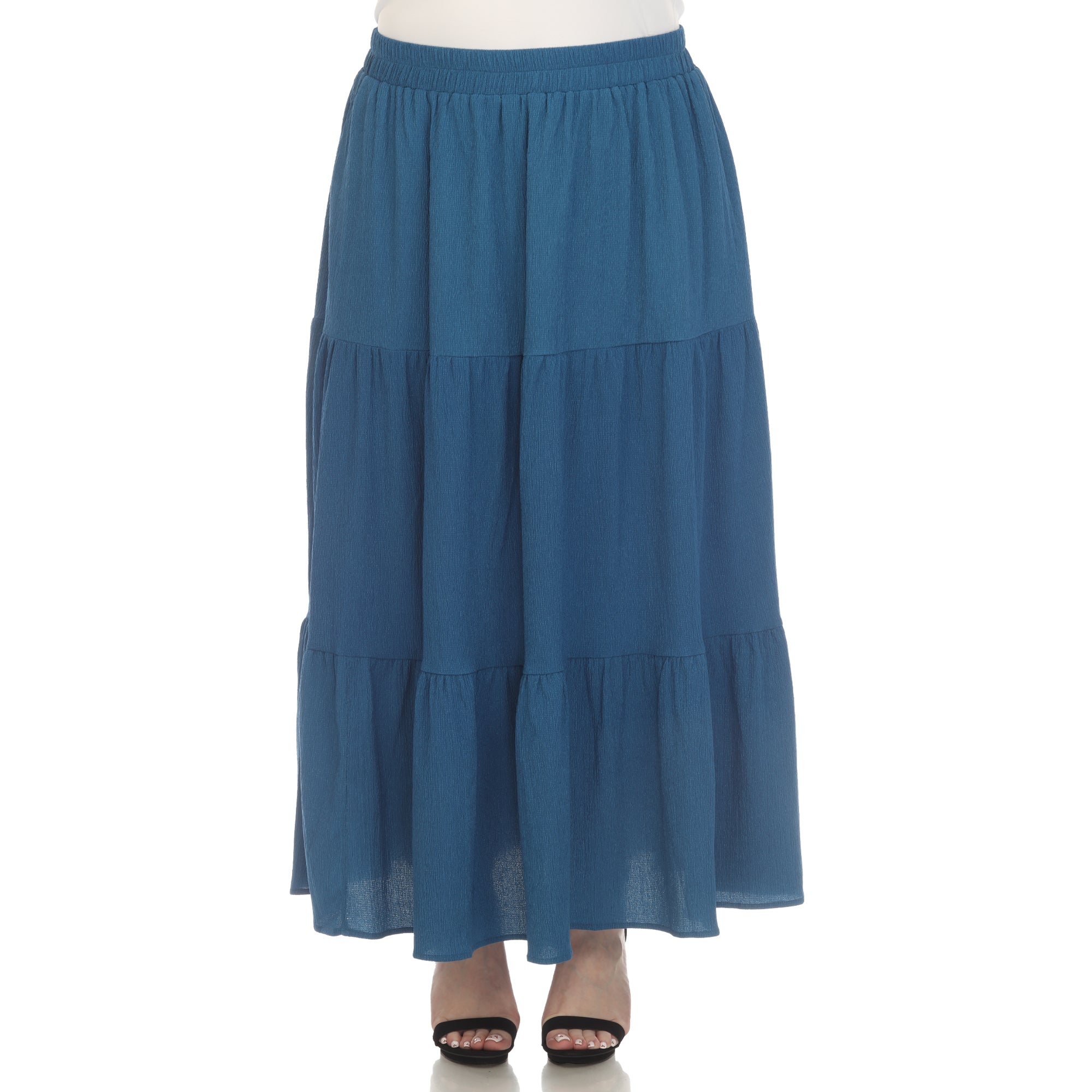 Pleated Tiered Maxi Skirt - Plus