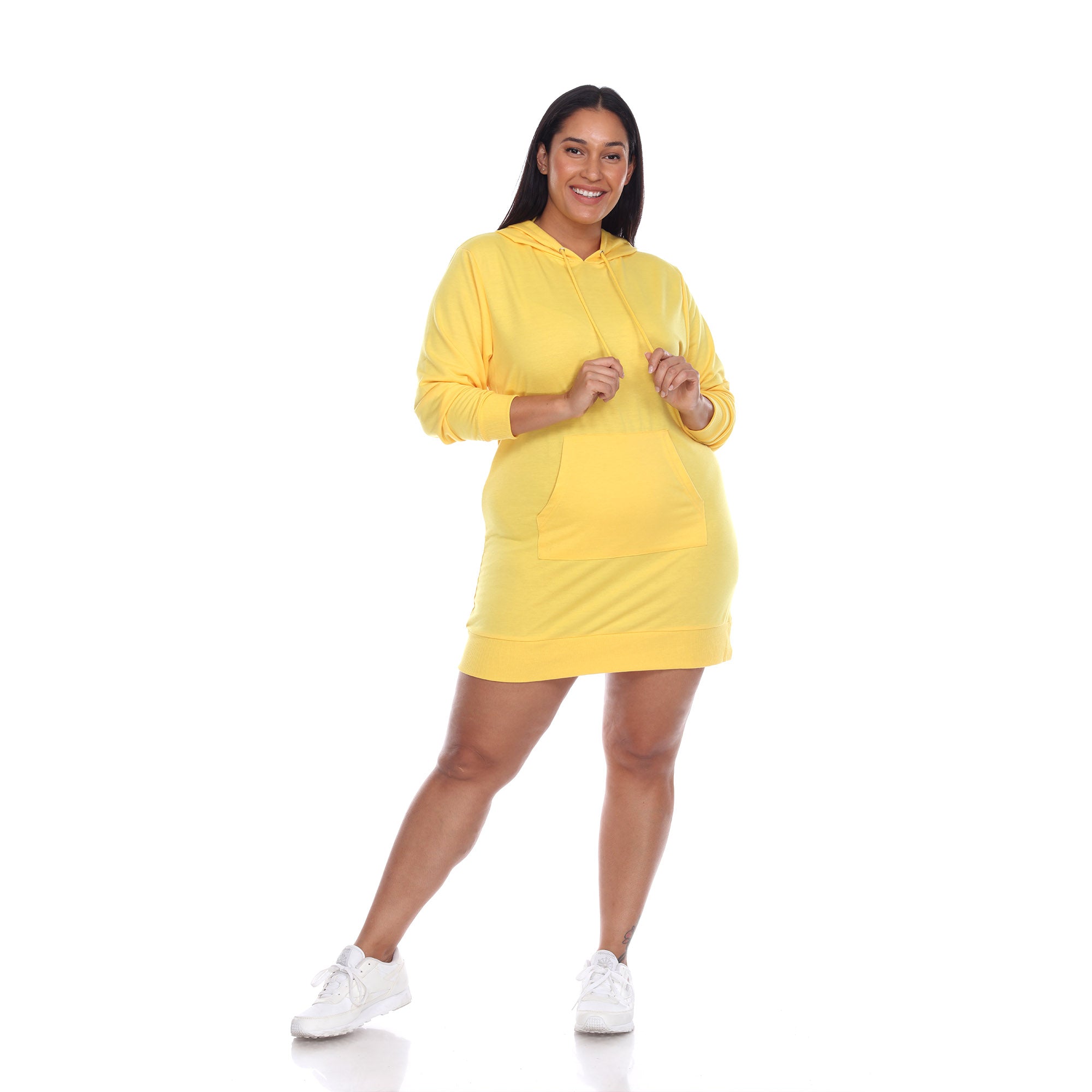 Hoodie Sweatshirt Dress - Plus (7 colors Available)