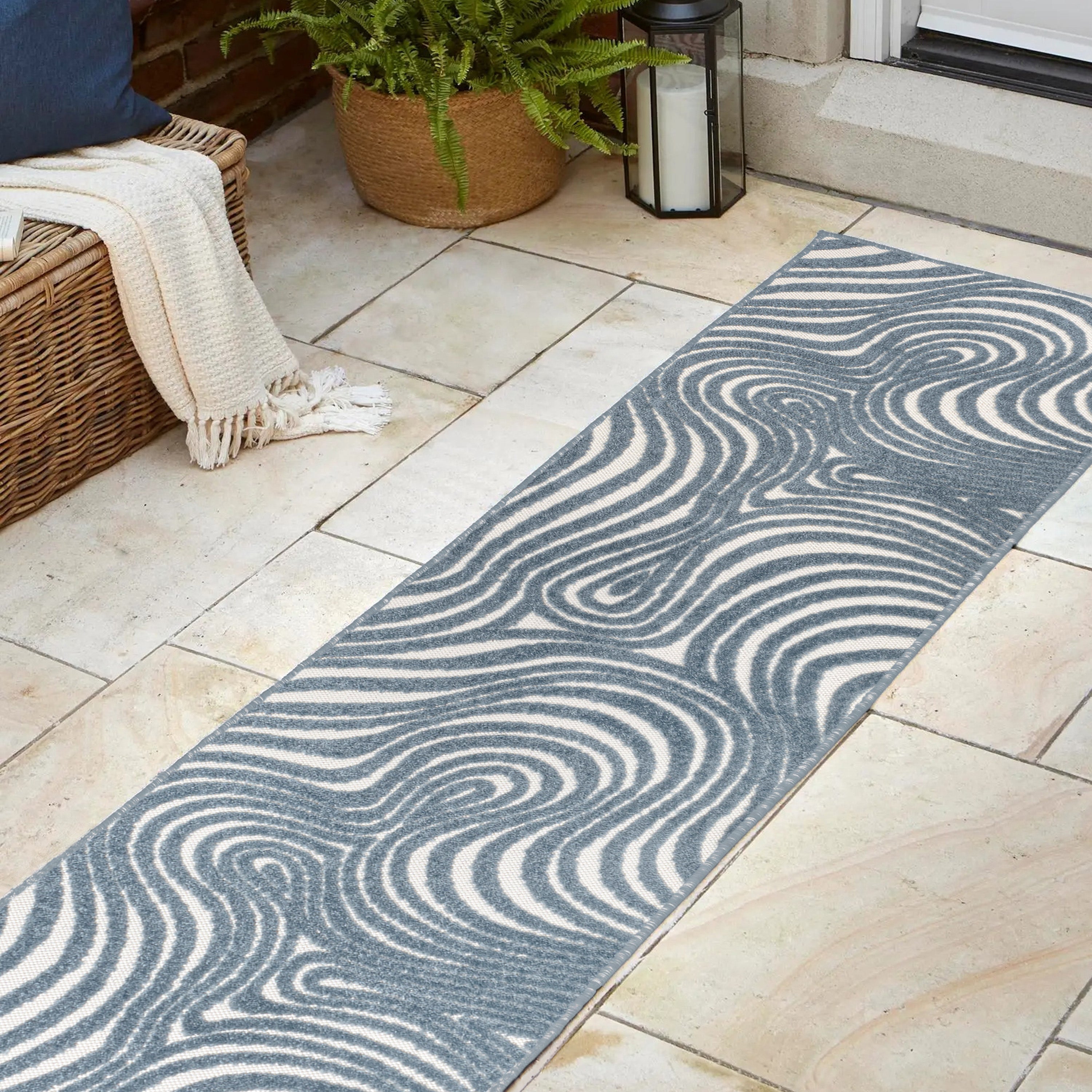 Maribo High-Low Abstract Groovy Indoor/Outdoor Runner Rug