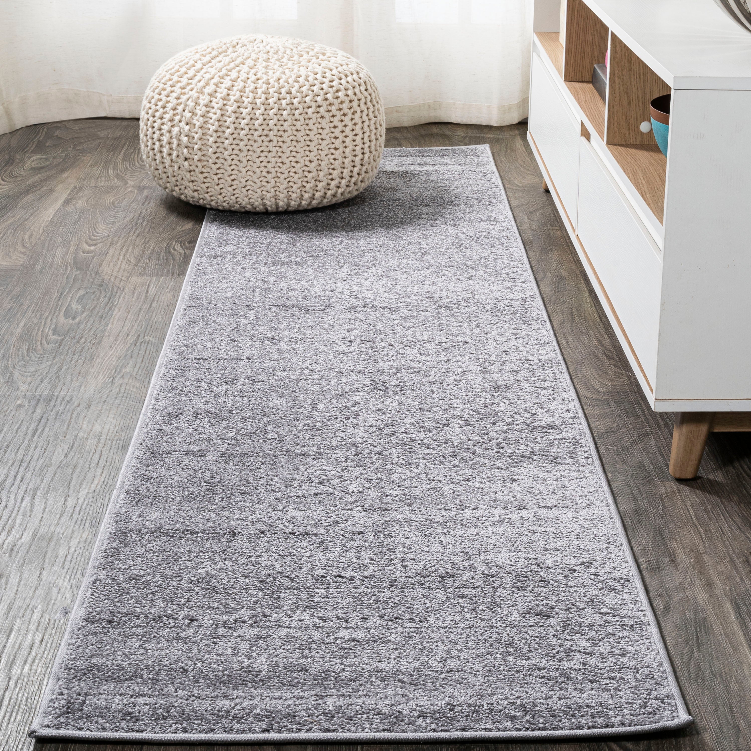 Haze Solid Sleek Low-Pile Runner Rug