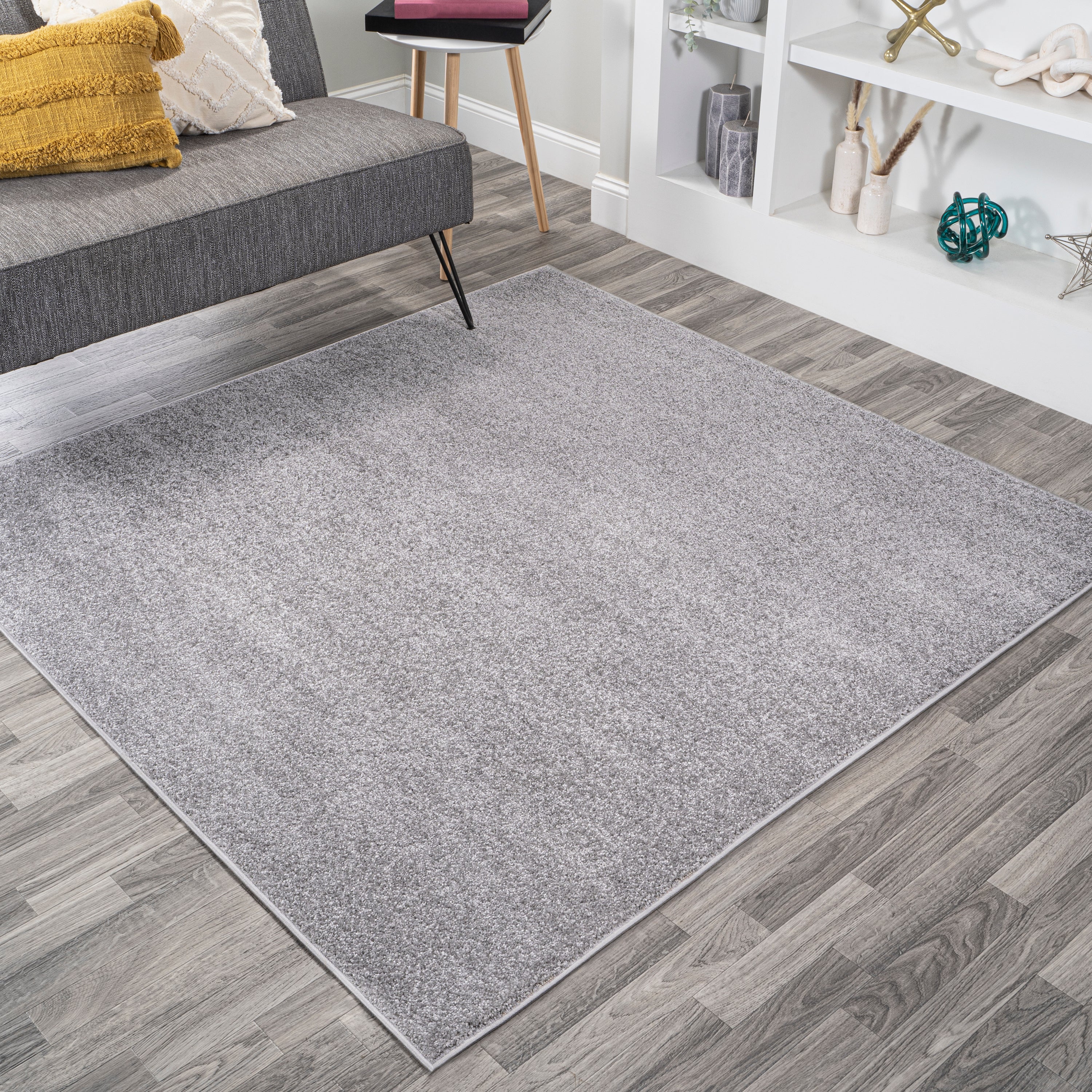 Haze Solid Sleek Low-Pile Square Area Rug