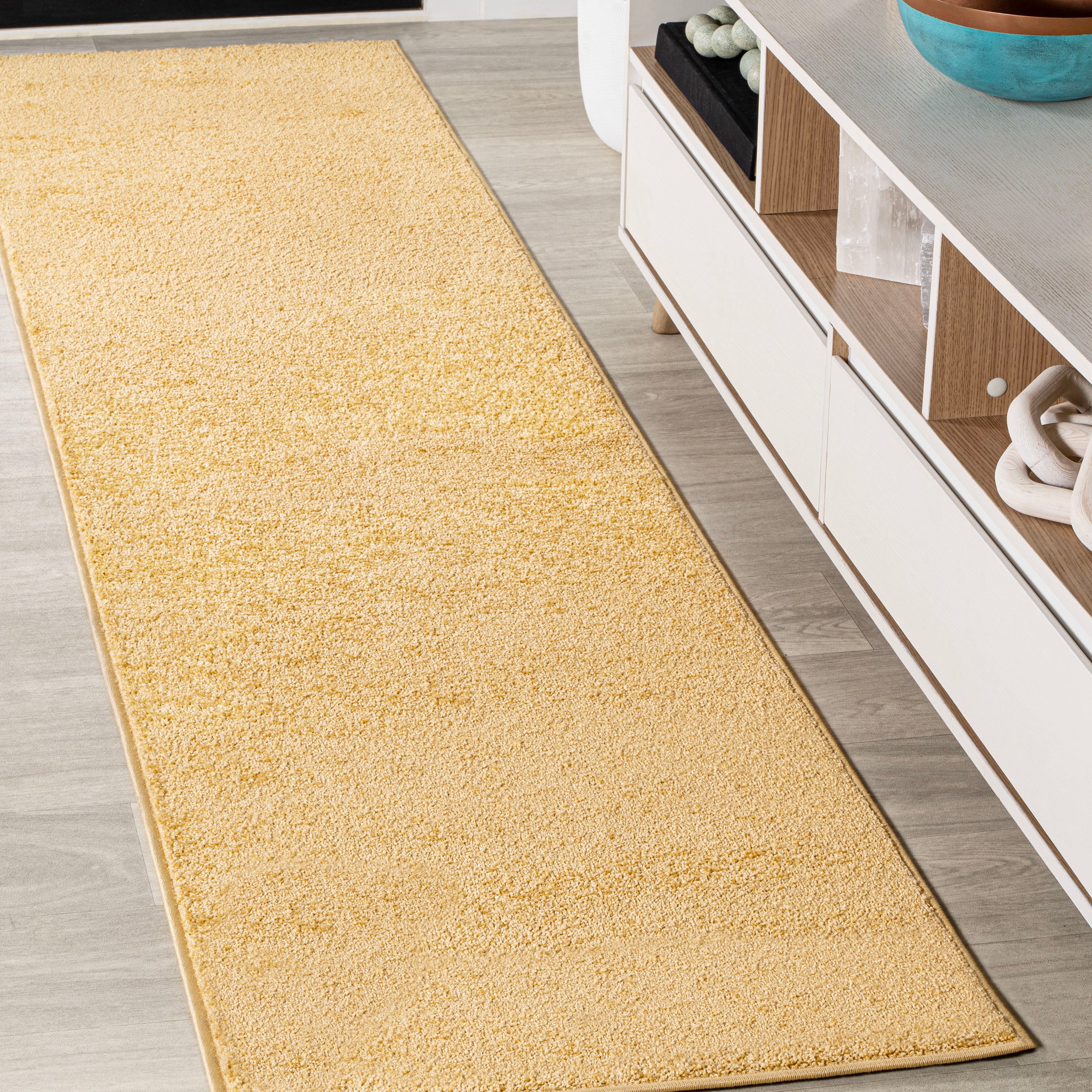 Haze Solid Sleek Low-Pile Runner Rug