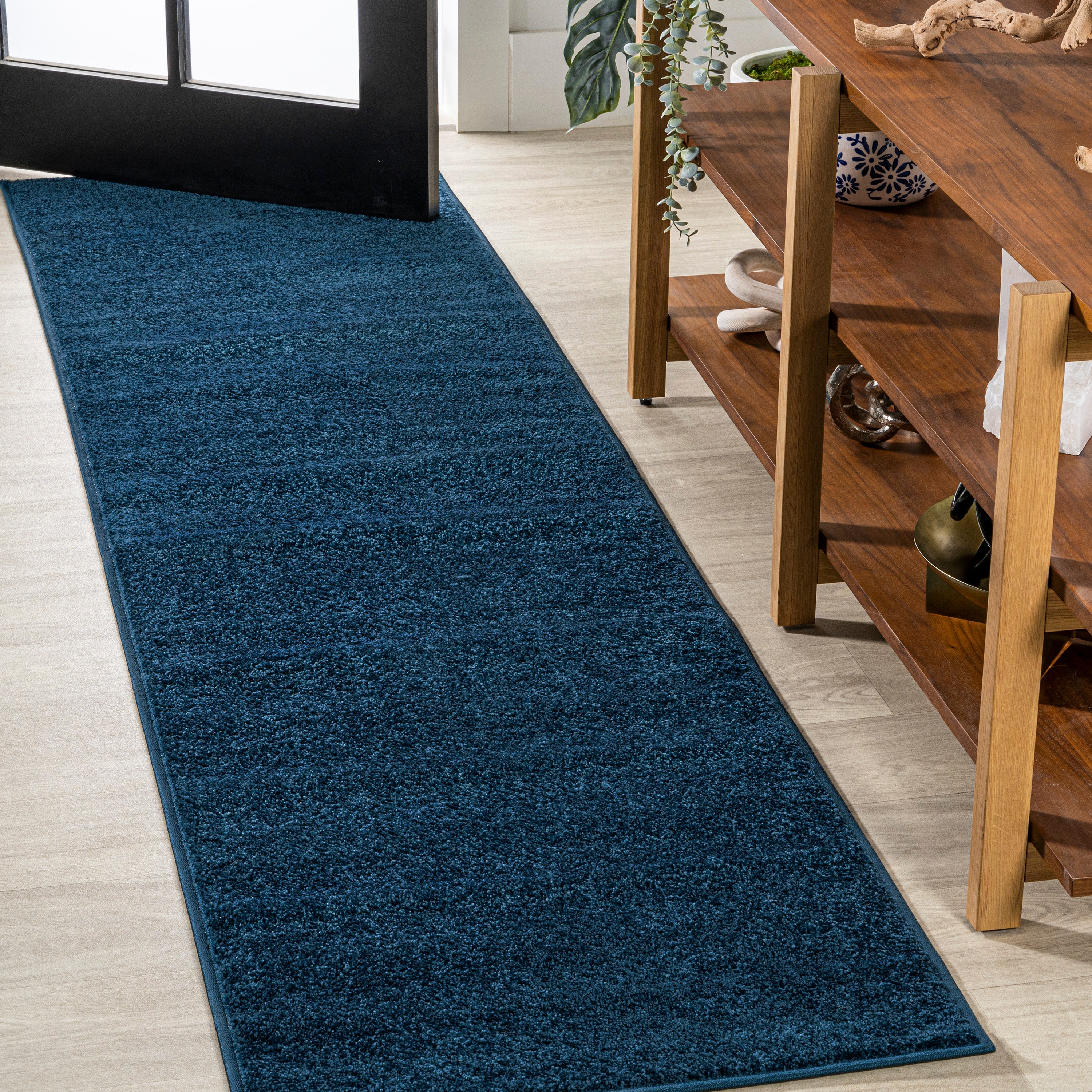 Haze Solid Sleek Low-Pile Runner Rug