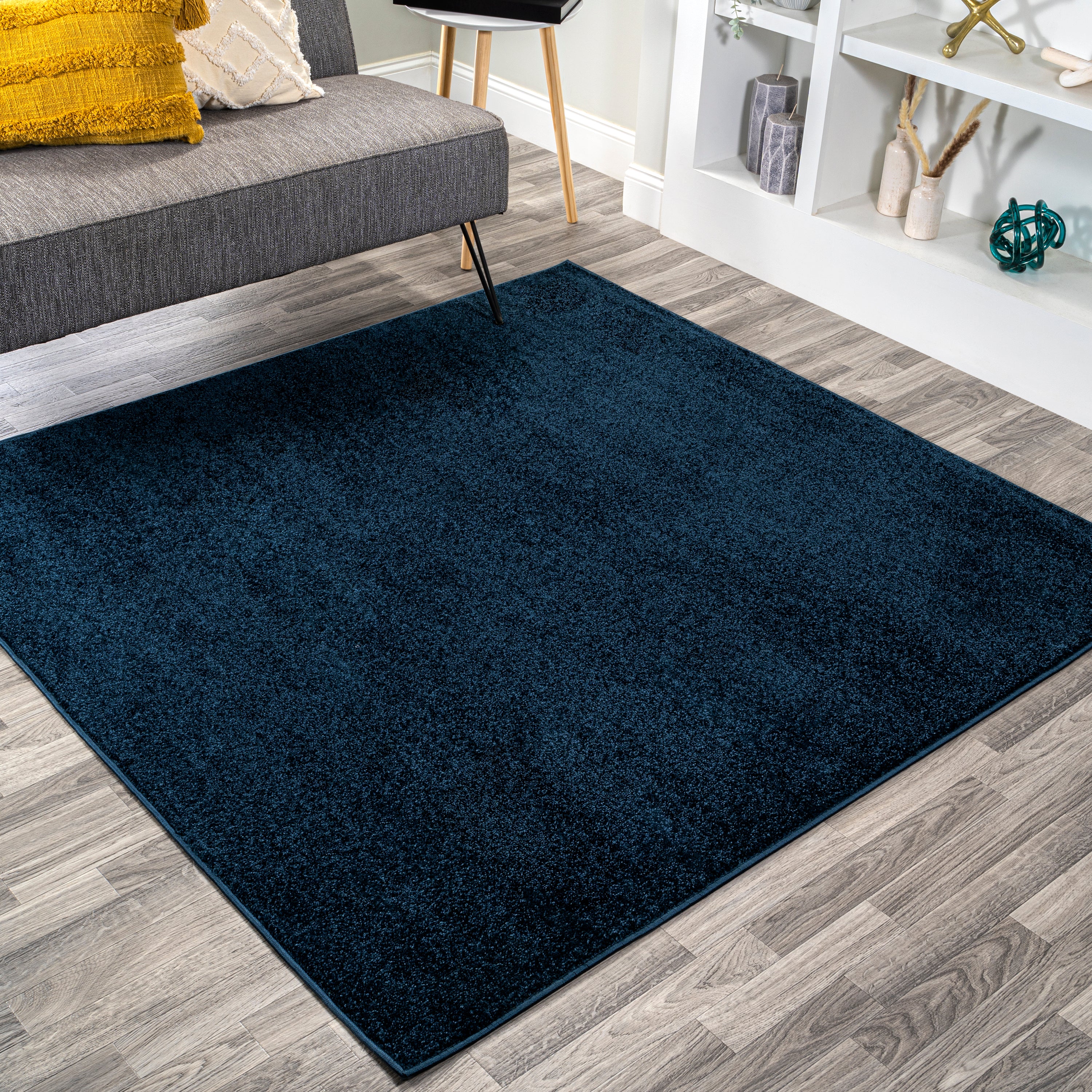 Haze Solid Sleek Low-Pile Square Area Rug