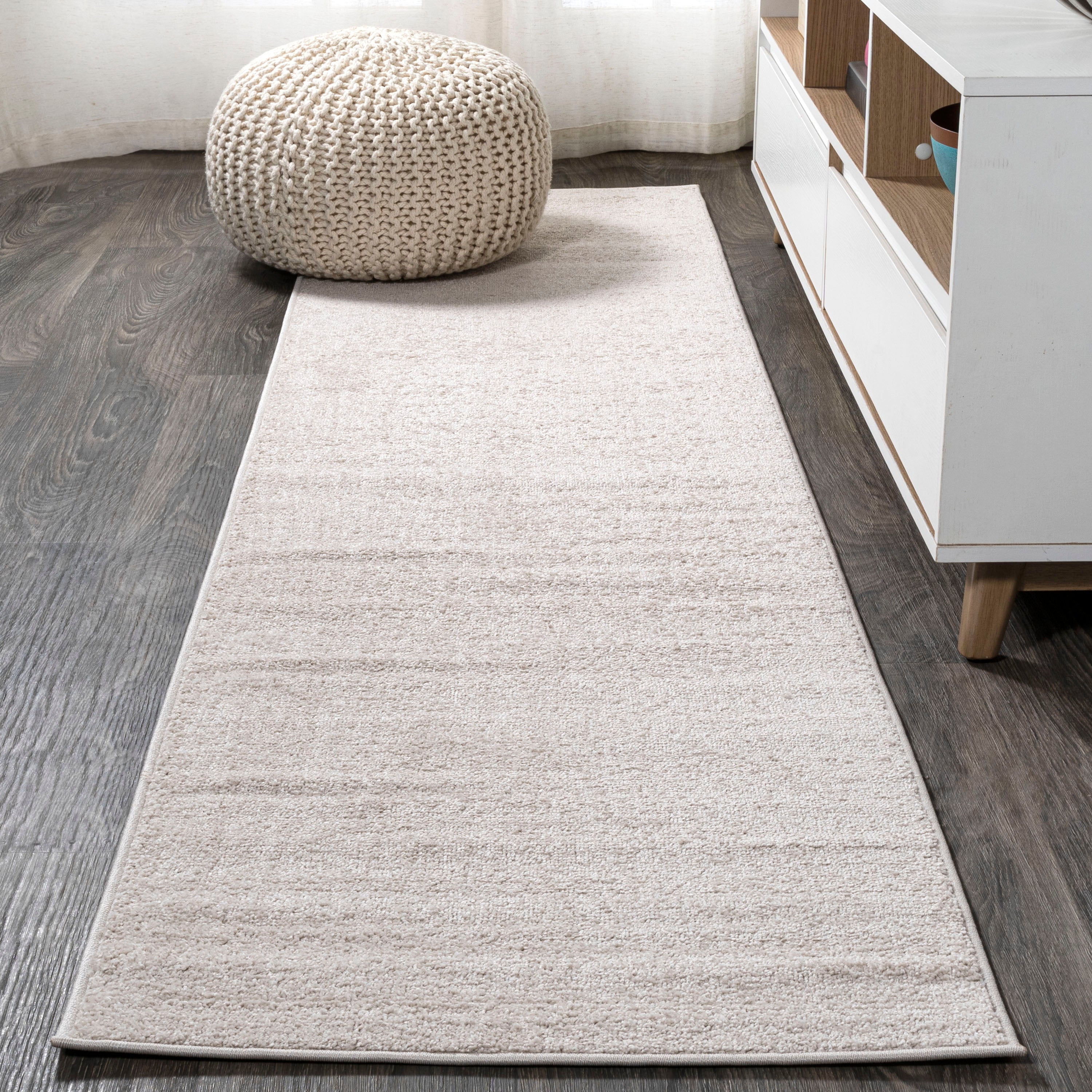 Haze Solid Sleek Low-Pile Runner Rug