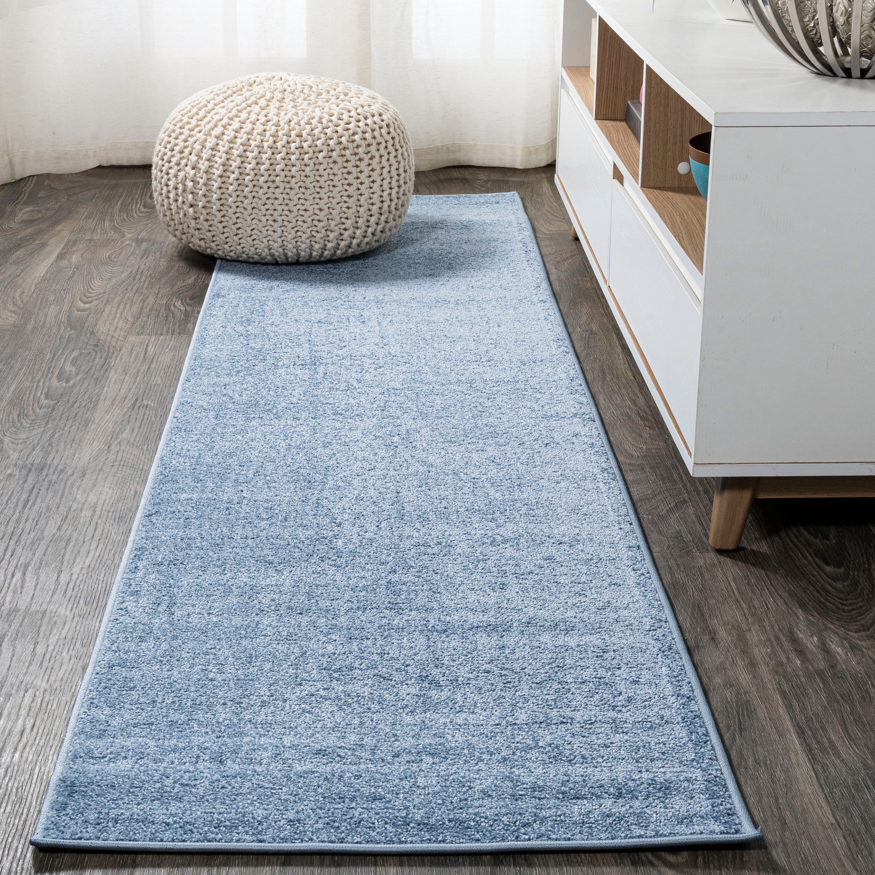 Haze Solid Sleek Low-Pile Runner Rug