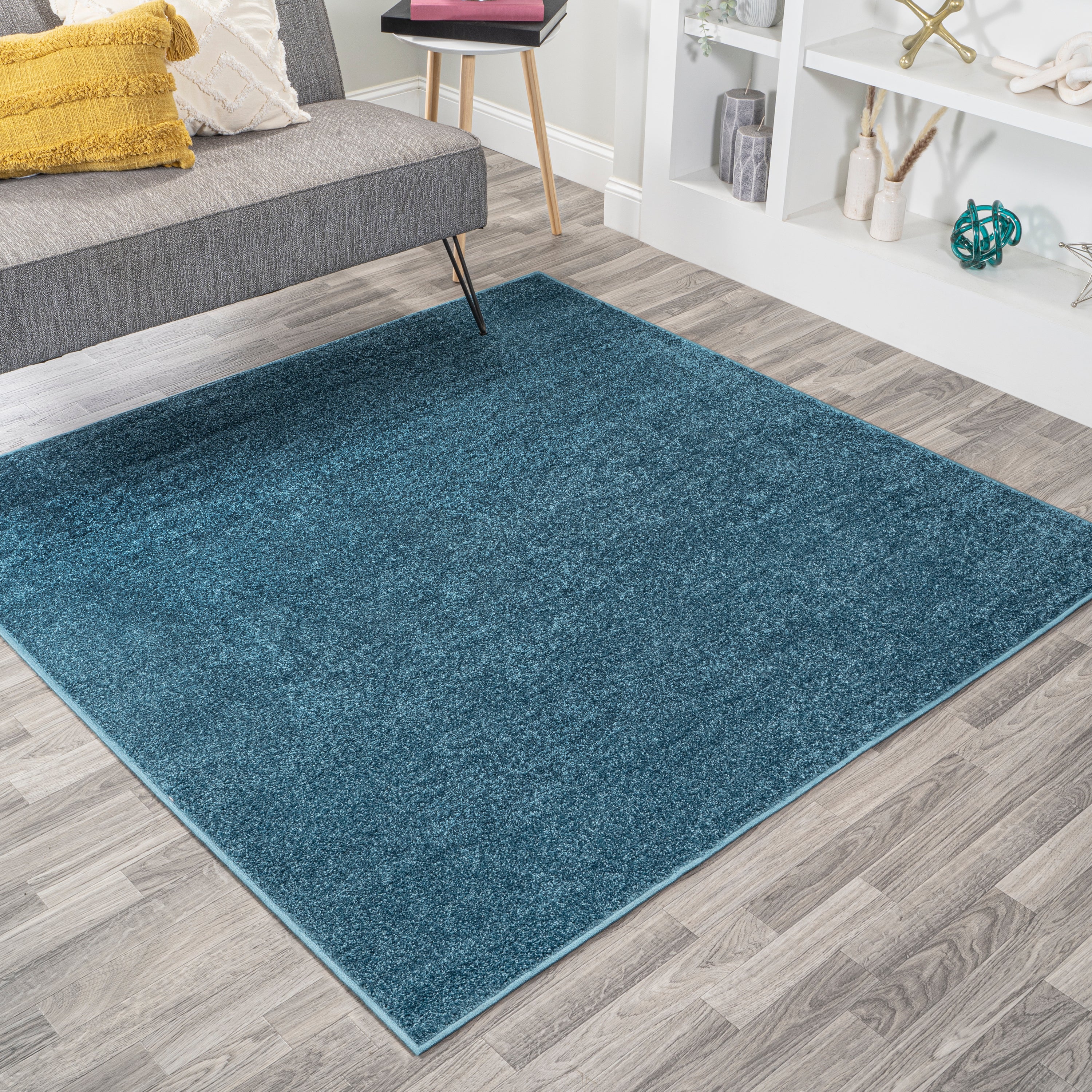 Haze Solid Sleek Low-Pile Square Area Rug