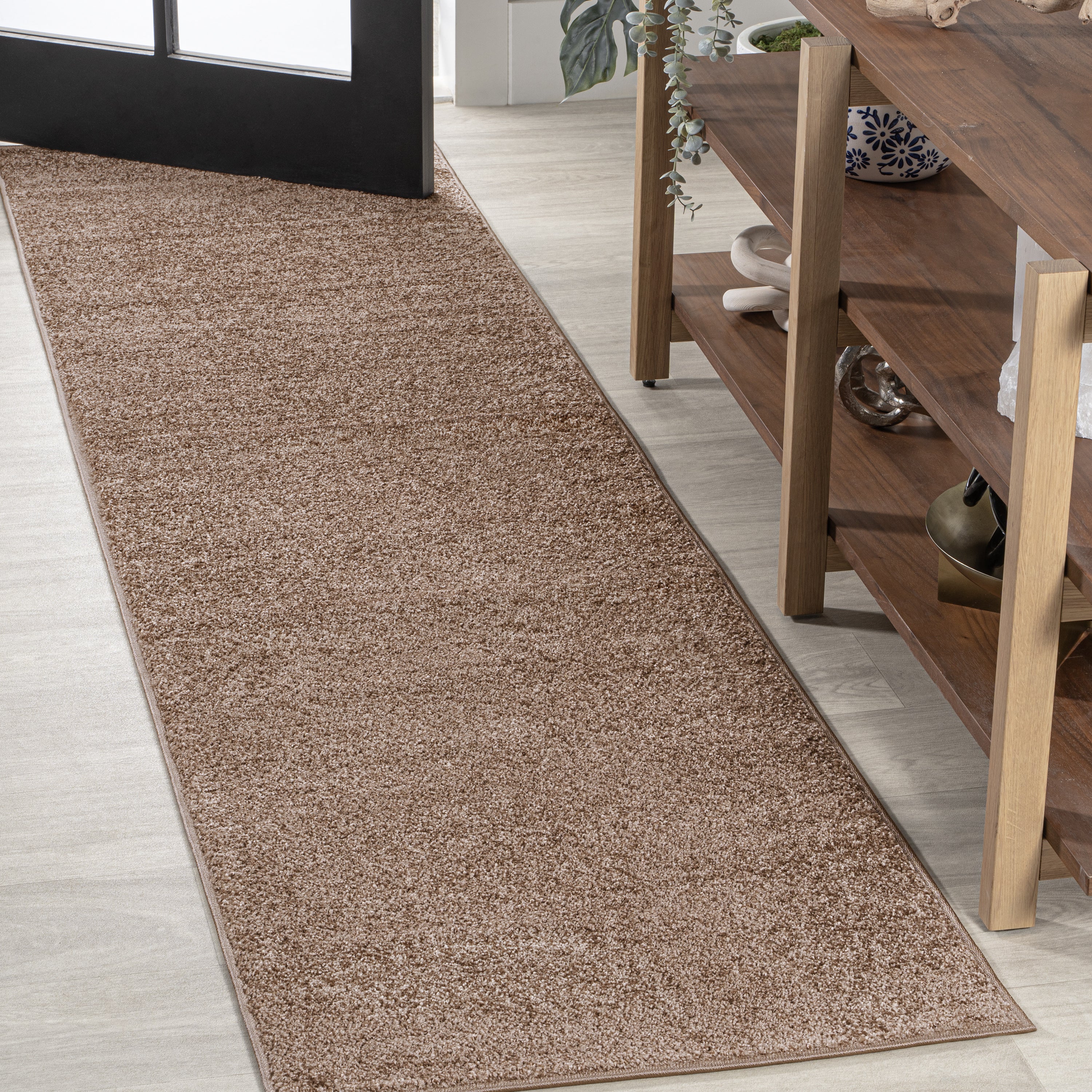 Haze Solid Sleek Low-Pile Runner Rug