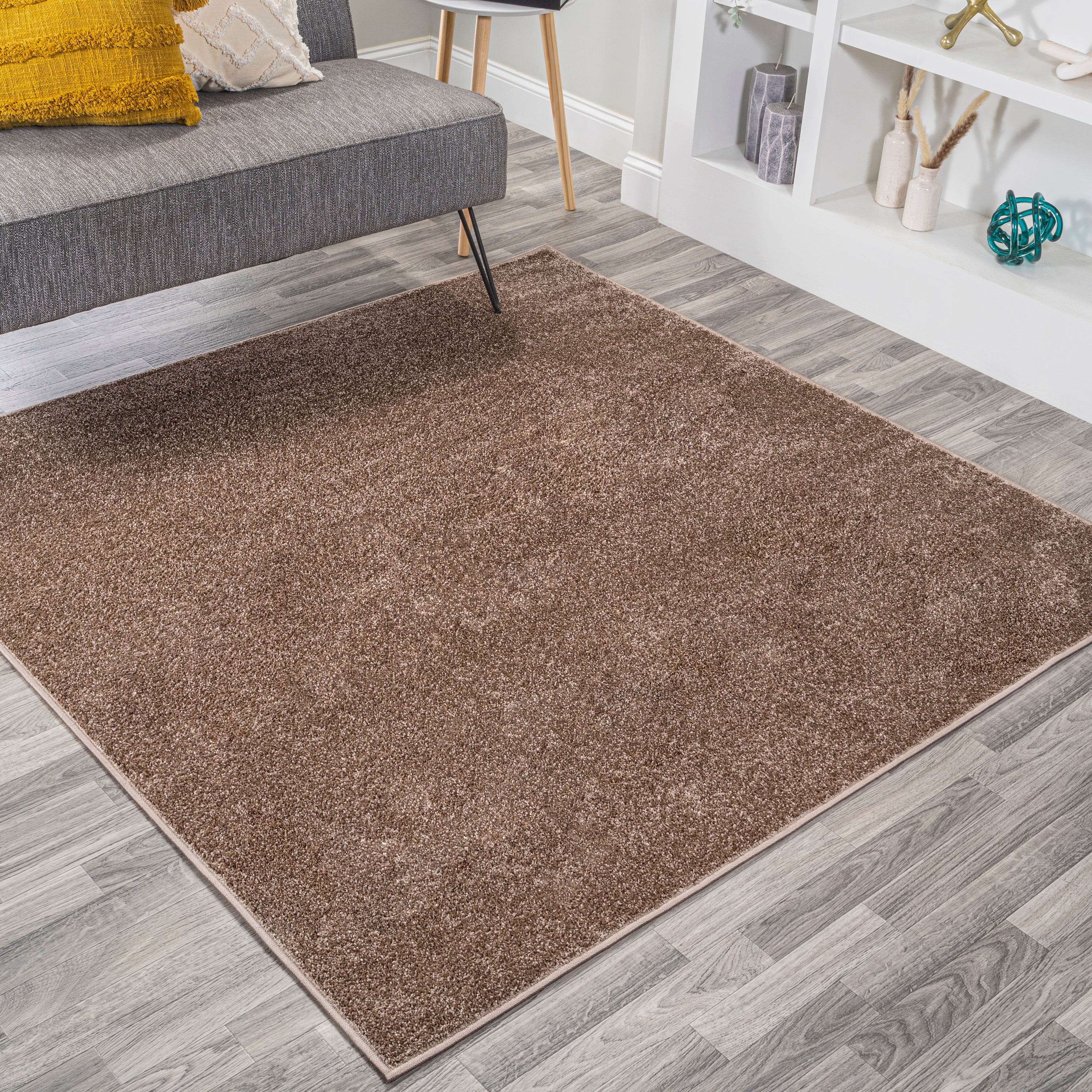 Haze Solid Sleek Low-Pile Square Area Rug