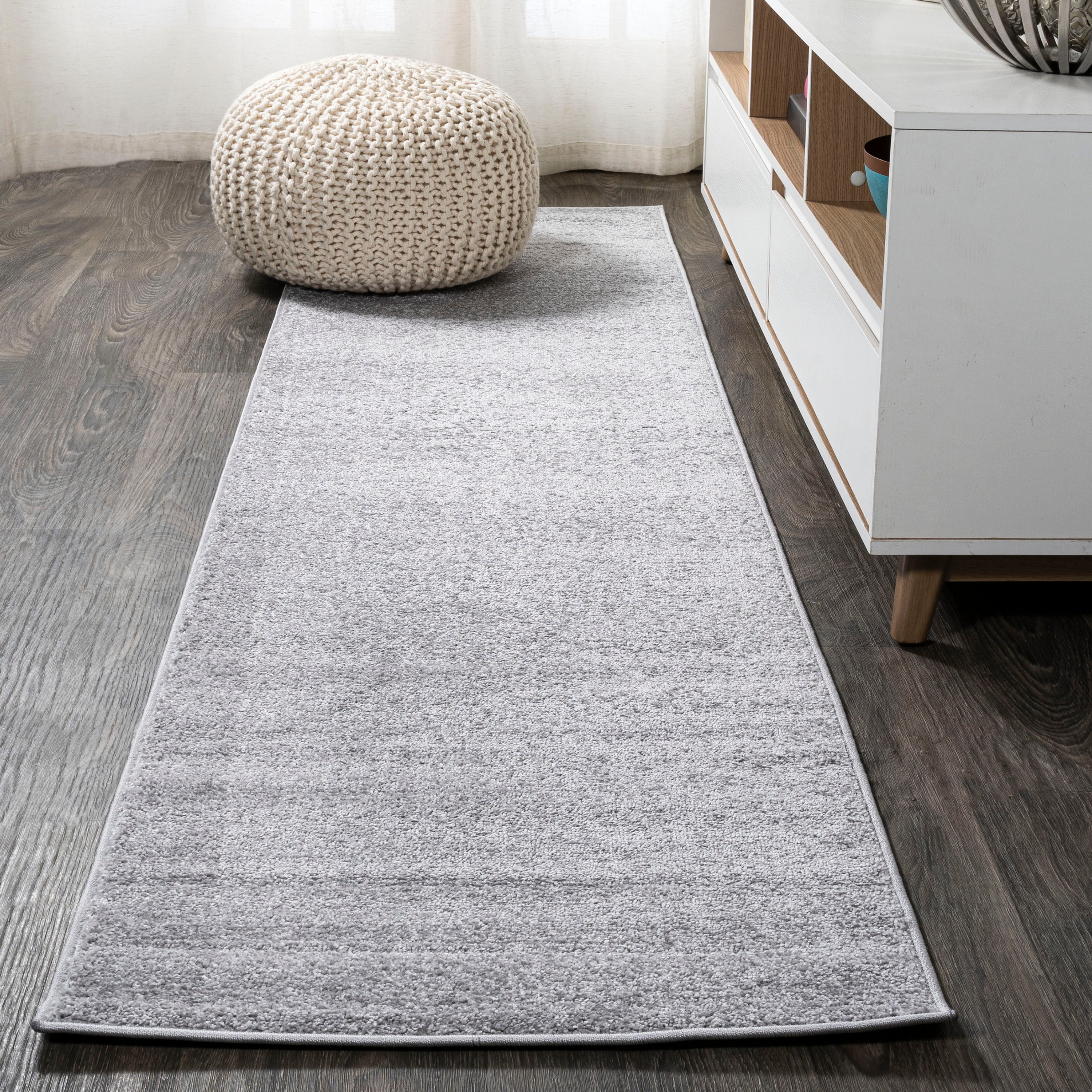 Haze Solid Sleek Low-Pile Runner Rug