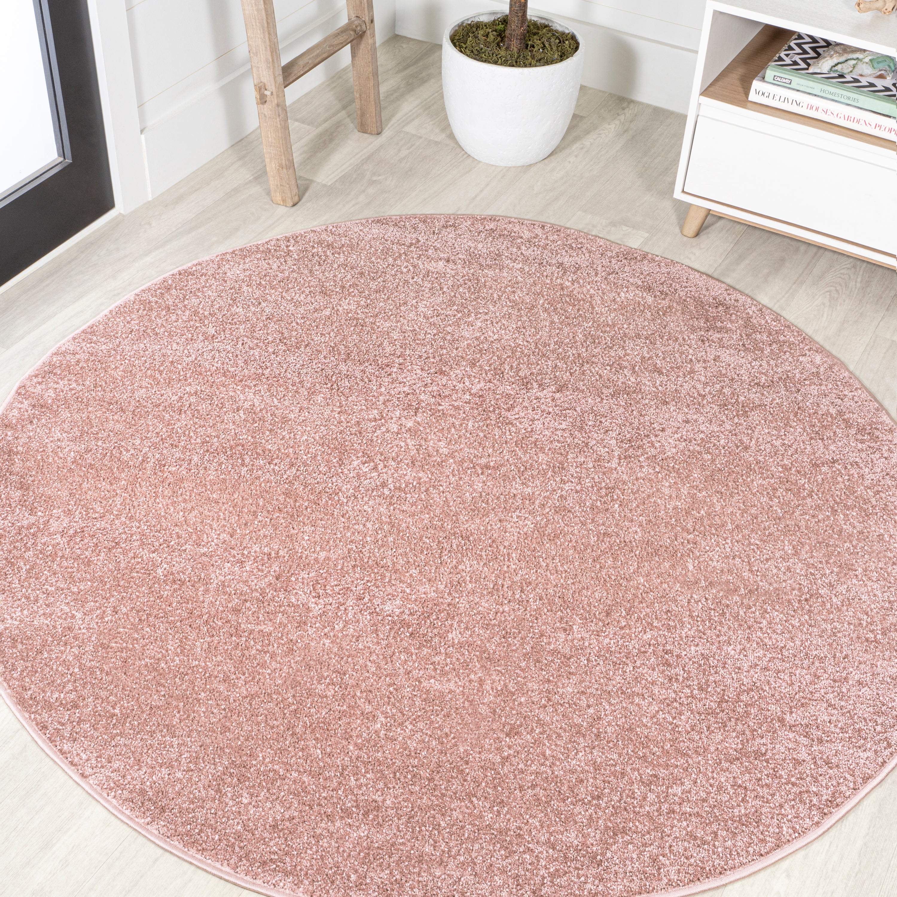 Haze Solid Unique Low Round Area Rug