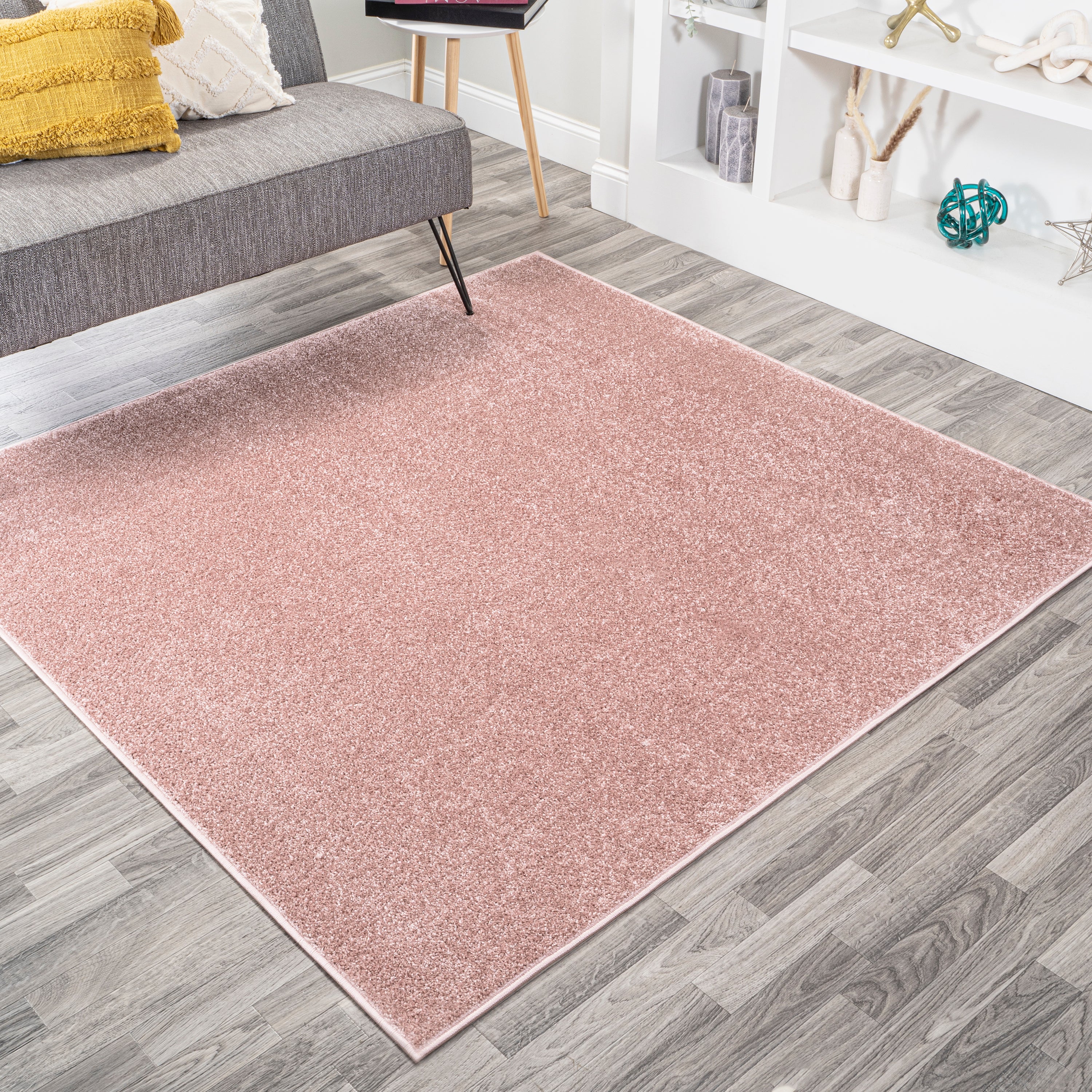 Haze Solid Unique Low-Pile Square Area Rug