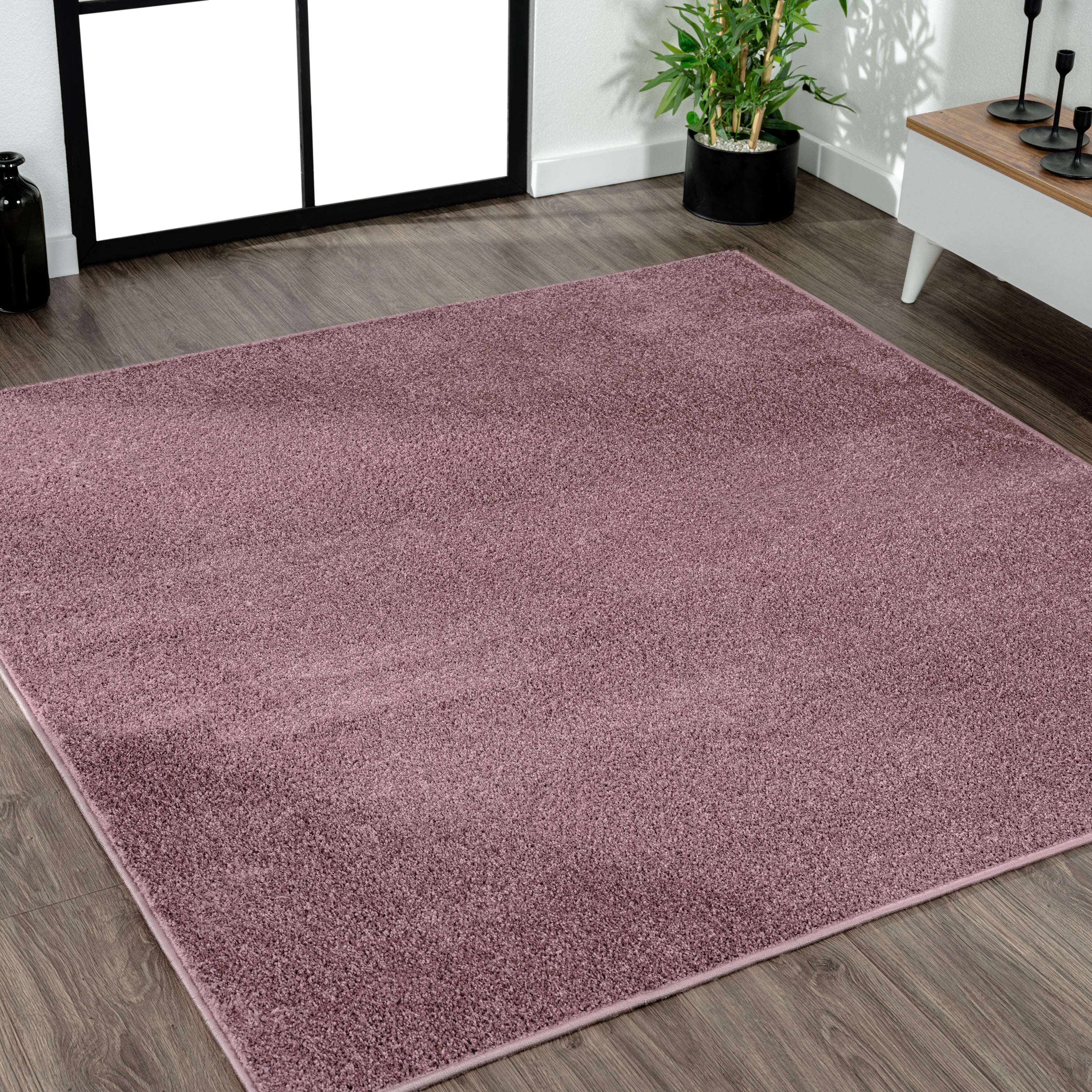 Haze Solid Unique Low-Pile Square Area Rug