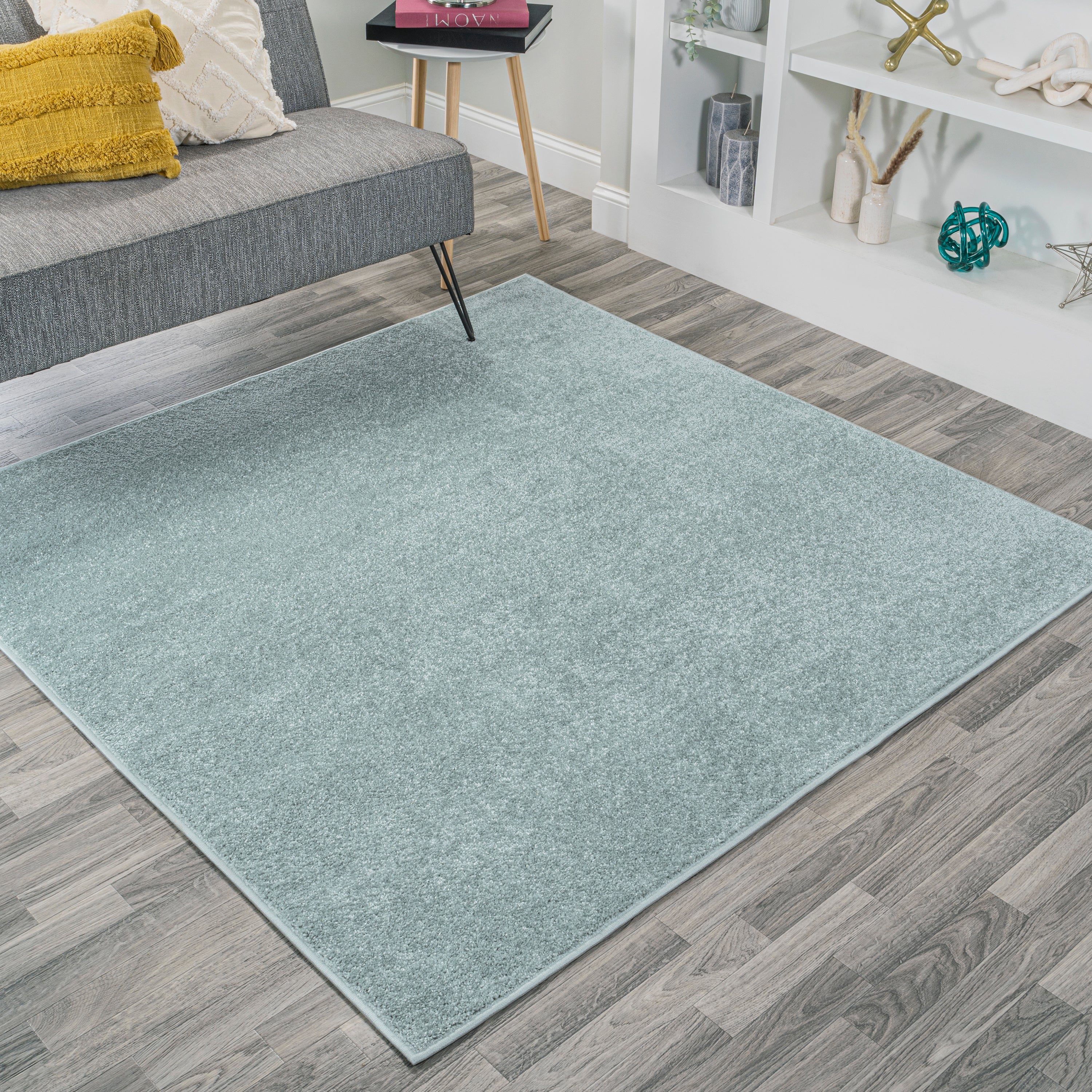 Haze Solid Unique Low-Pile Square Area Rug