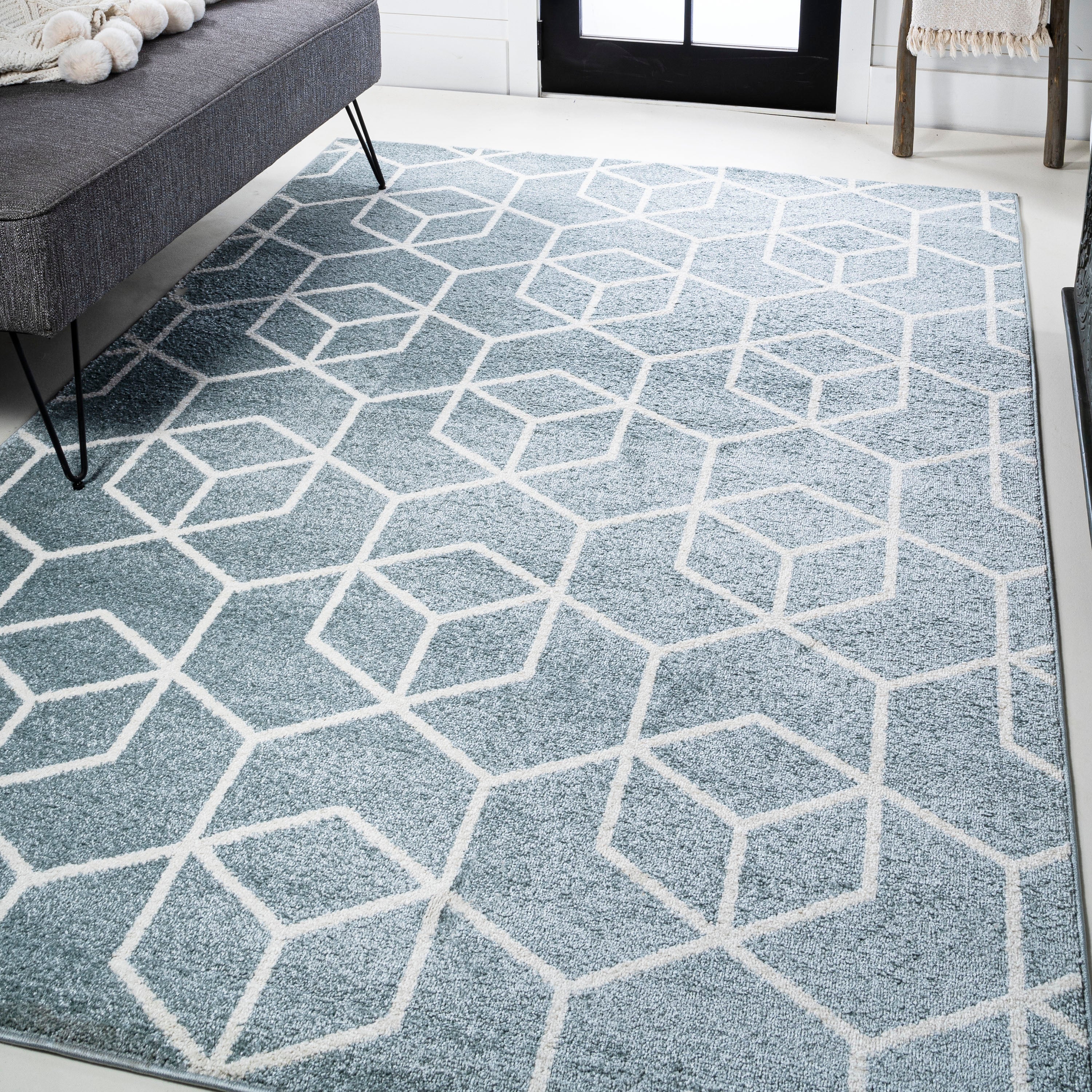 Tumbling Blocks Modern Geometric Area Rug