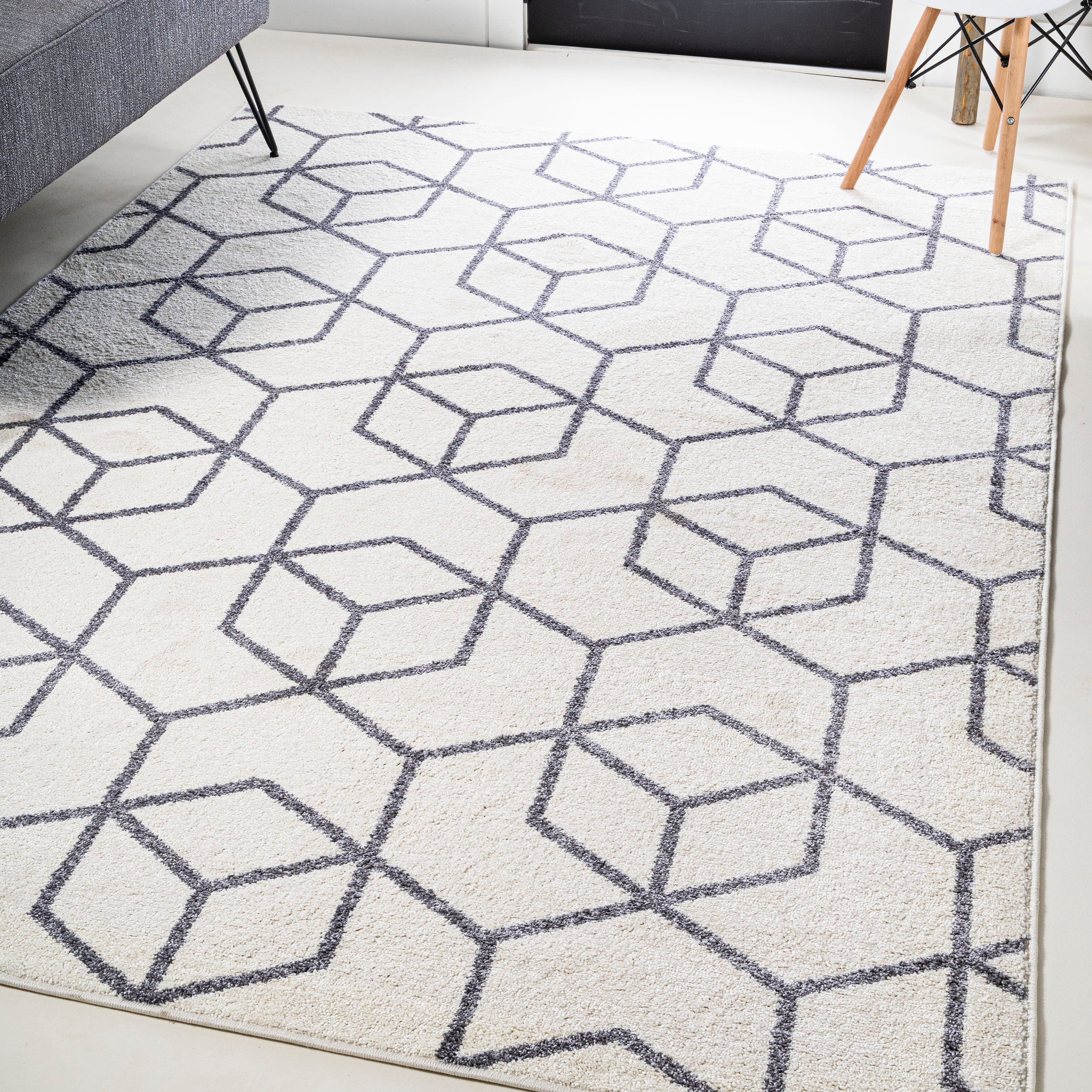 Tumbling Blocks Modern Geometric Area Rug