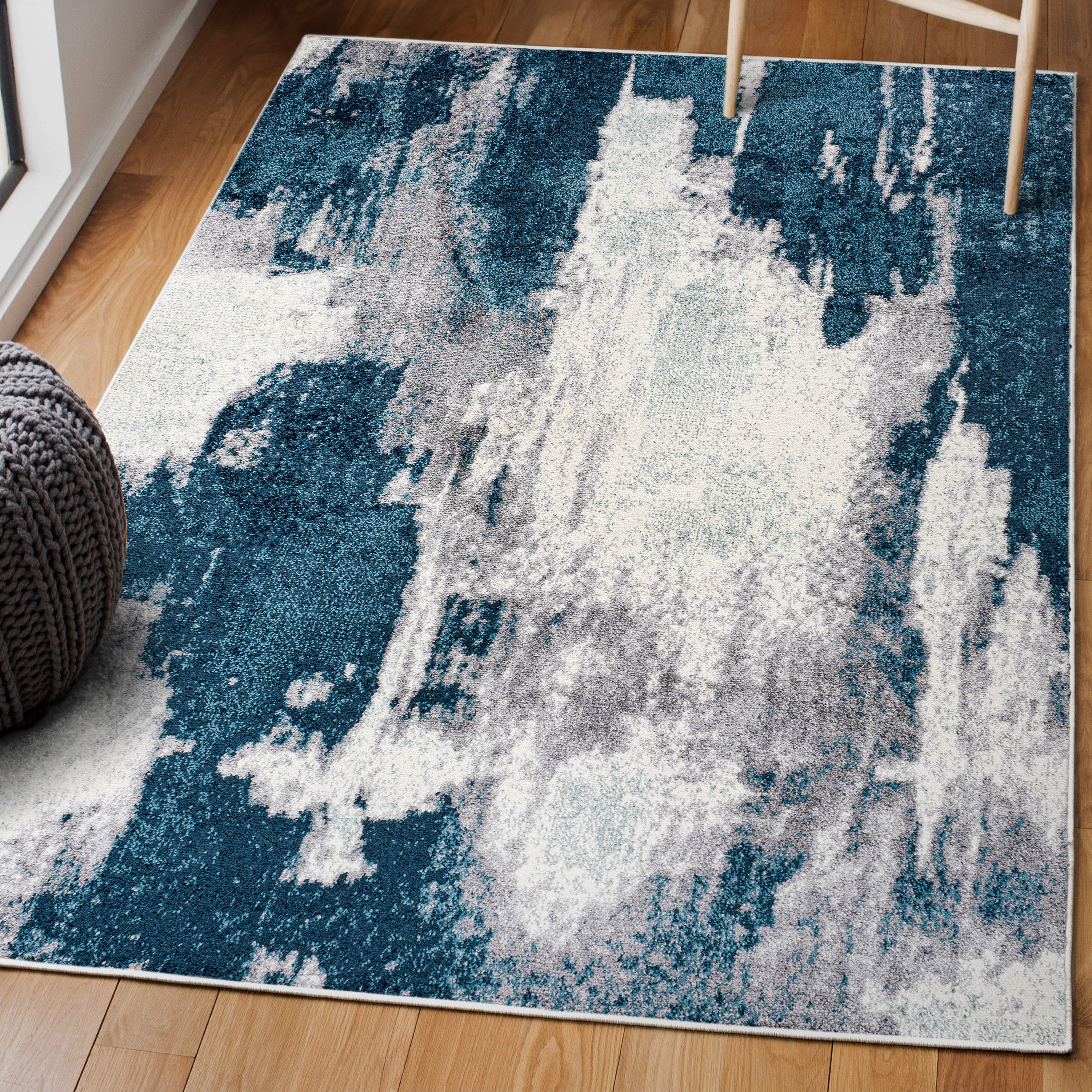 Zoe Contemporary Bohemian Abstract Marble Area Rug